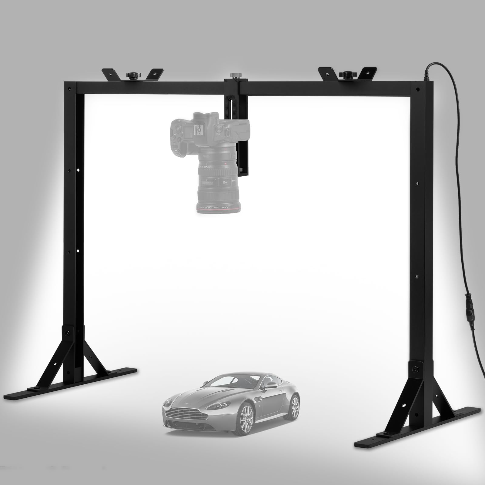 Gltire Overhead Camera Mount Rig Top-Down Shots With 5600K Led Photography Lighting, Table Top Desk Mount Stand For Camera Dslr Photo Video Diy Art Studio Painting Vlogging With Phone Grip/Clamps
