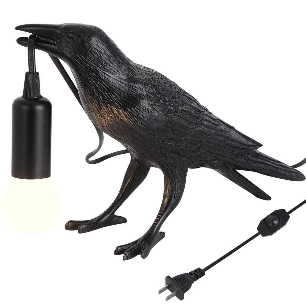 Ovanus Crow Lamp - Raven Lamp Adjustable Brightness With Bulb，Bird Lamp，Crow Light Decor For Bedside Bedroom Living Room Decor