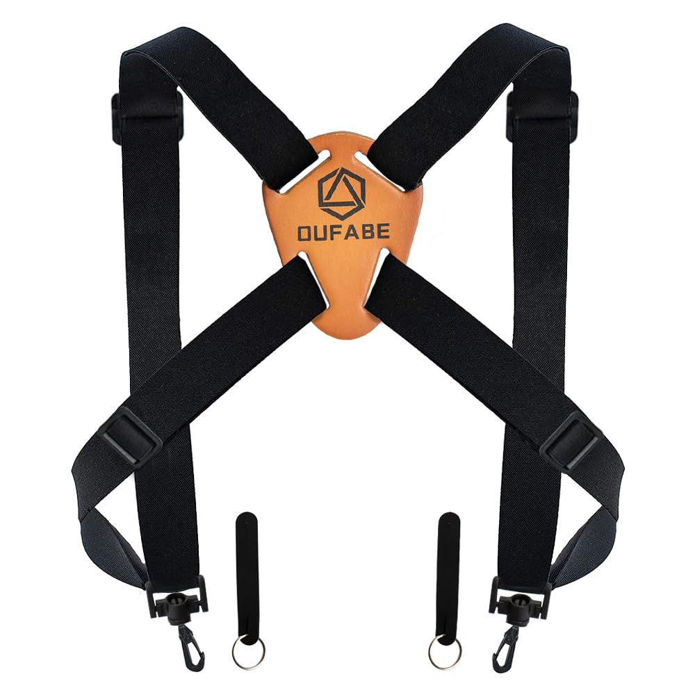 Oufabe Binocular Harness Strap, Binocular Strap, Adjustable And Deluxe Binoculars Harness For Hunting, Cross Binocular Straps Harness, Fits For Carrying Binocular, Cameras, Rangefinders And More