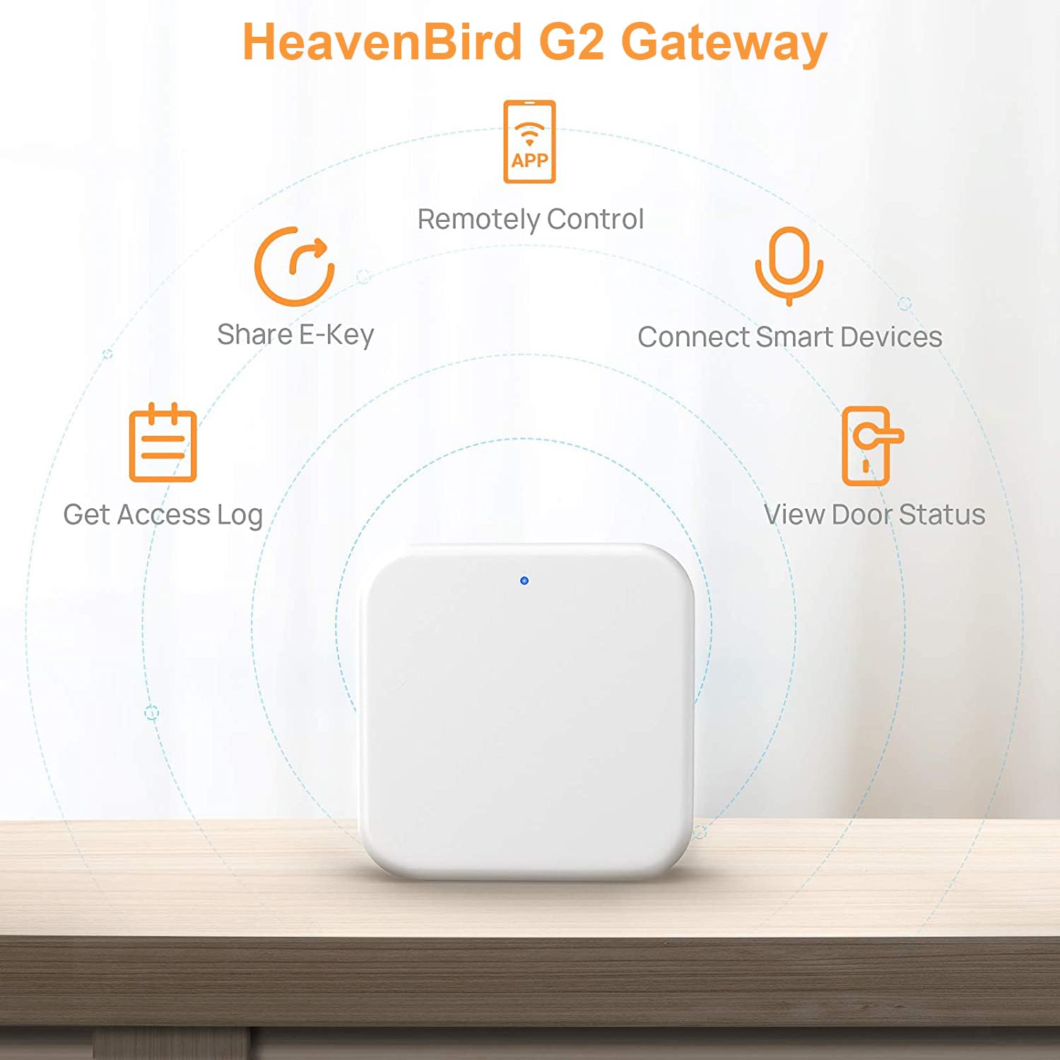 Heavenbird G2 Gateway For Tt/Dd Lock App, Gateway For Smart Door Lock With Remote Control, Only Work 2.4G Wi-Fi, Compatible With Alexa Voice Control