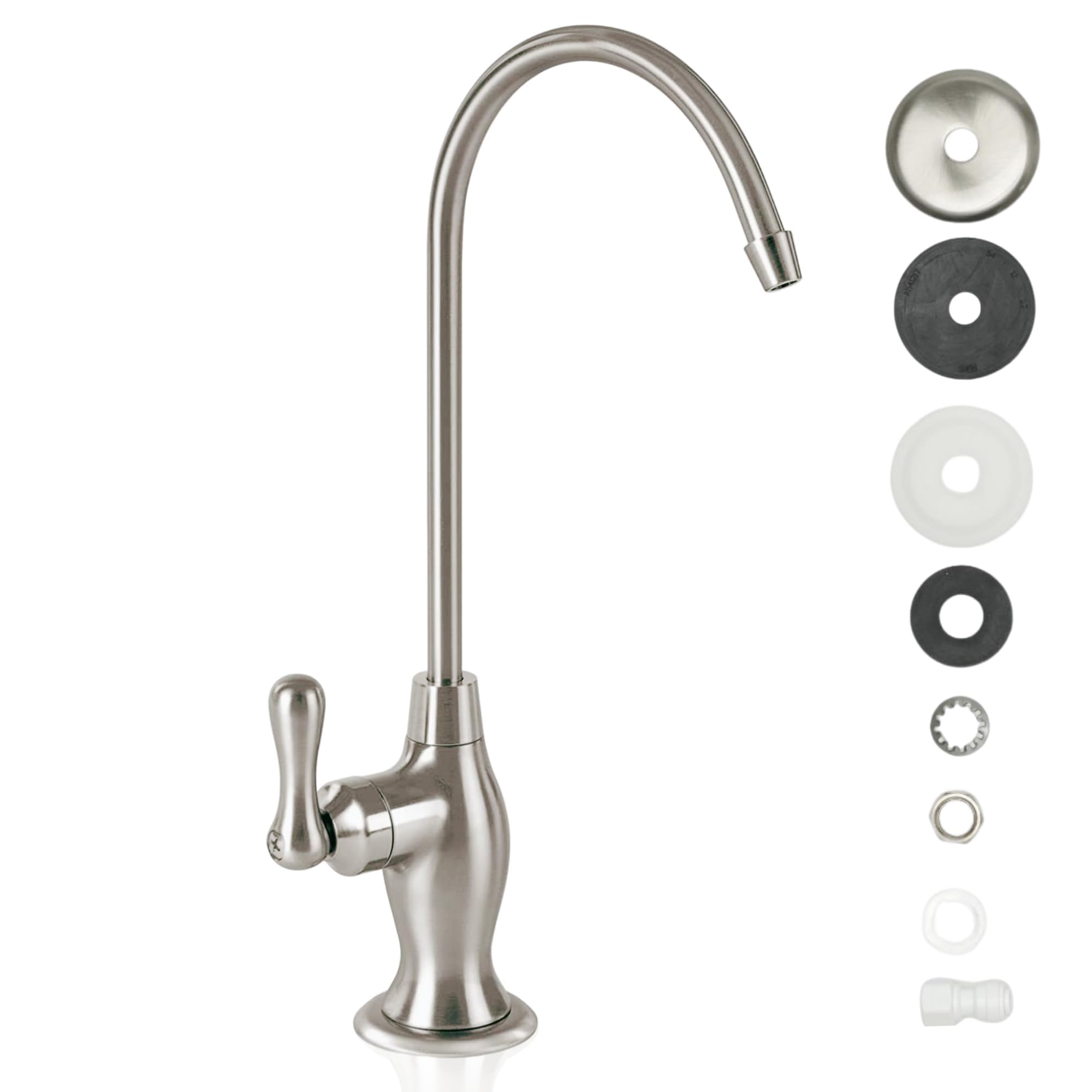 Puroflo Brushed Nickel Reverse Osmosis Faucet, Nsf , Non‑Air Gap For Under Sink Water Filtration System, Ro System Drinking Water Faucet, Flr-575Bn