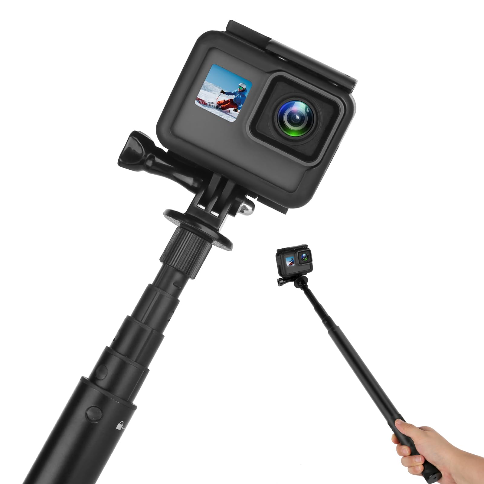 Mippko 61.8 In Insta360 Invisible Selfie Stick With Tripod Accessory,Compatible With X5/X4/X3/X2/One Rs/Go 2/3,Gopro Hero/Dji Osmo/Sjcam Action Cameras,Adjustable Extendable Waterproof Aluminum Alloy Rod