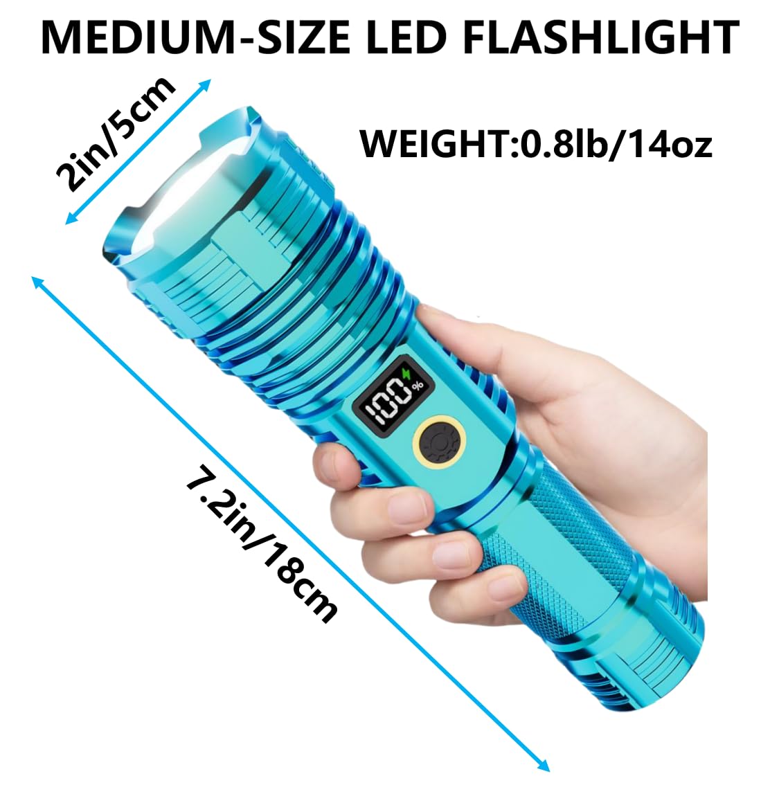 Childbot Flashlights High Lumens Rechargeable, 2000Lm Led Super Bright Flash Light, Zoomable Linternas With Lcd Digital Display, 5 Mode, Waterproof, Powerful Utility Flashlight For Emergencies Camping