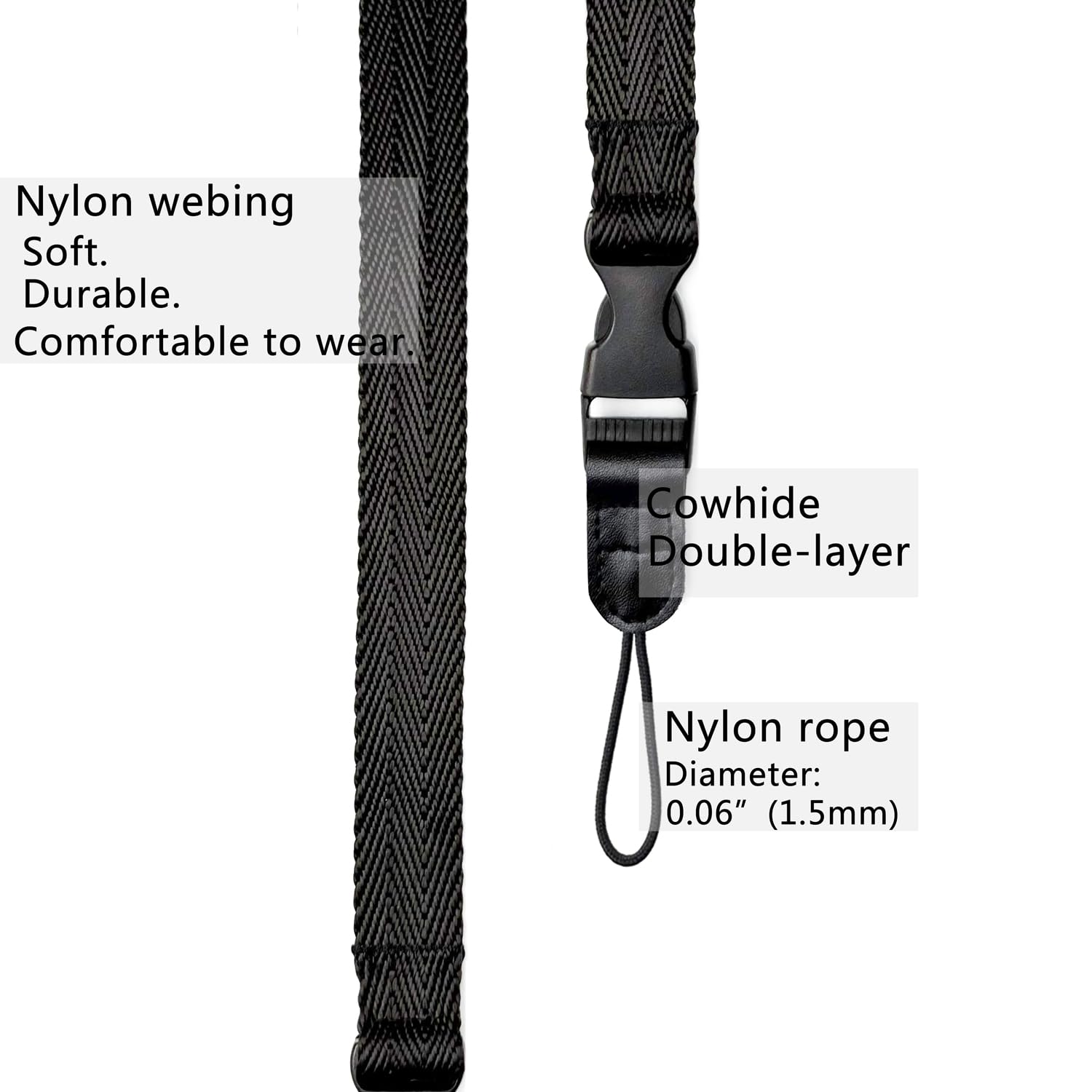 Chmete Camera Neck Strap/Thin Washable Soft Camera Strap Or Binoculars Strap,39 Inch,Black