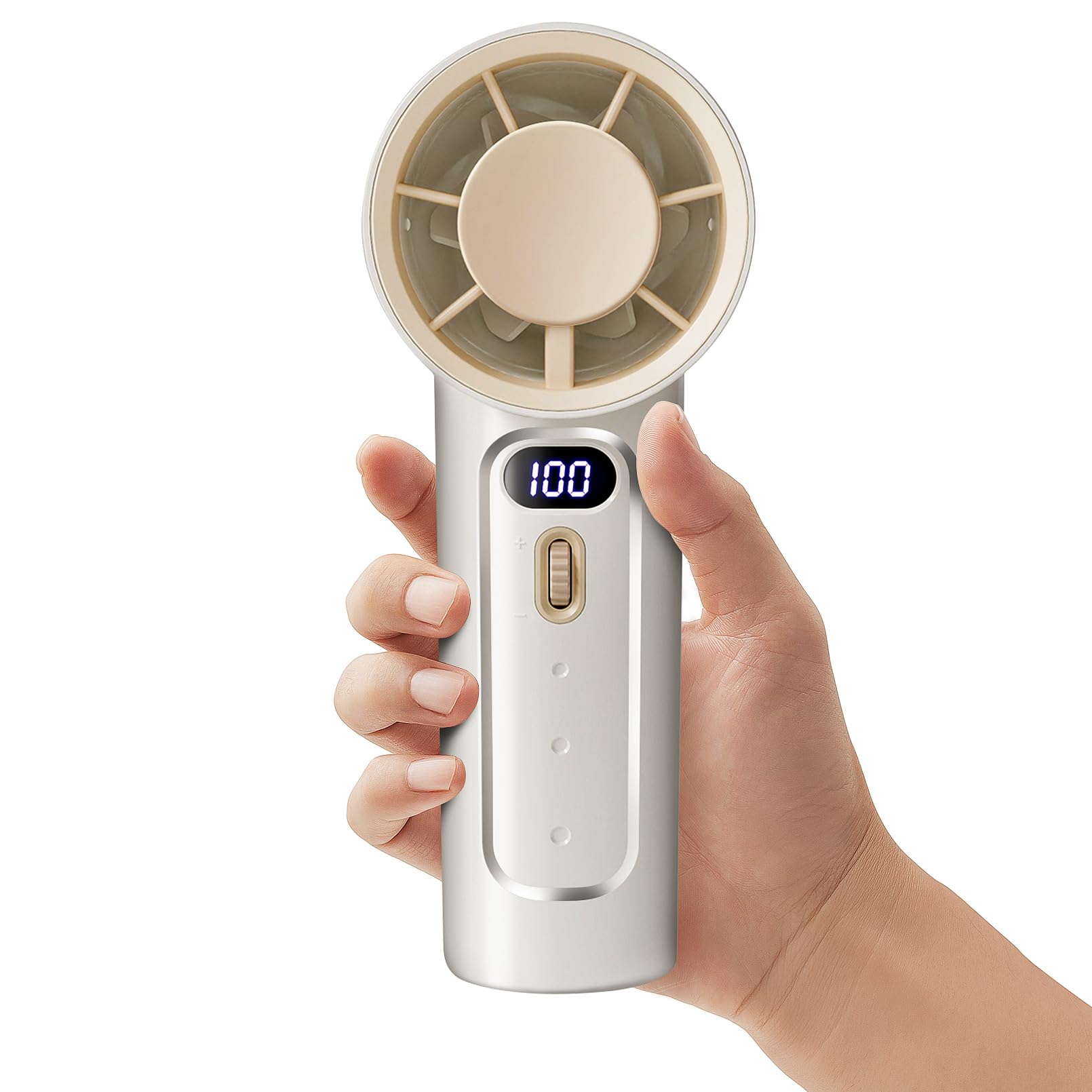 Portable Handheld Fan, Speed(1-100) Adjustable Turbo Mini Portable Fan, 4000Mah Battery Rechargeable
