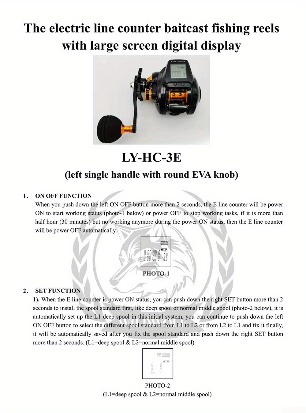 Mr.Poorhippo Fishing Reel, 6.3:1 Digital Fishing Baitcasting Reel With Line Counter Large, Rechargeable Fishing Reel With Bite Alarm, Magnetic Brake For Rafting Fishing