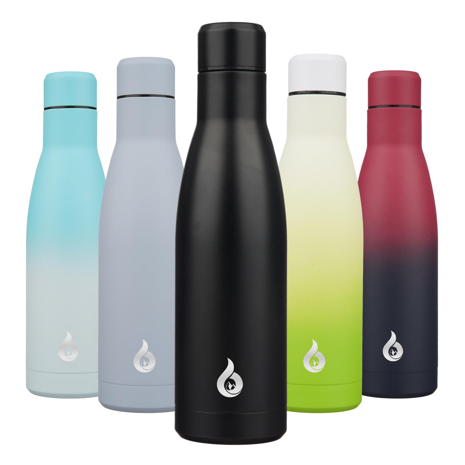 Bjpkpk Insulated Water Bottle 17Oz Stainless Steel Water Bottles Dishwasher Safe Metal Thermos Keep