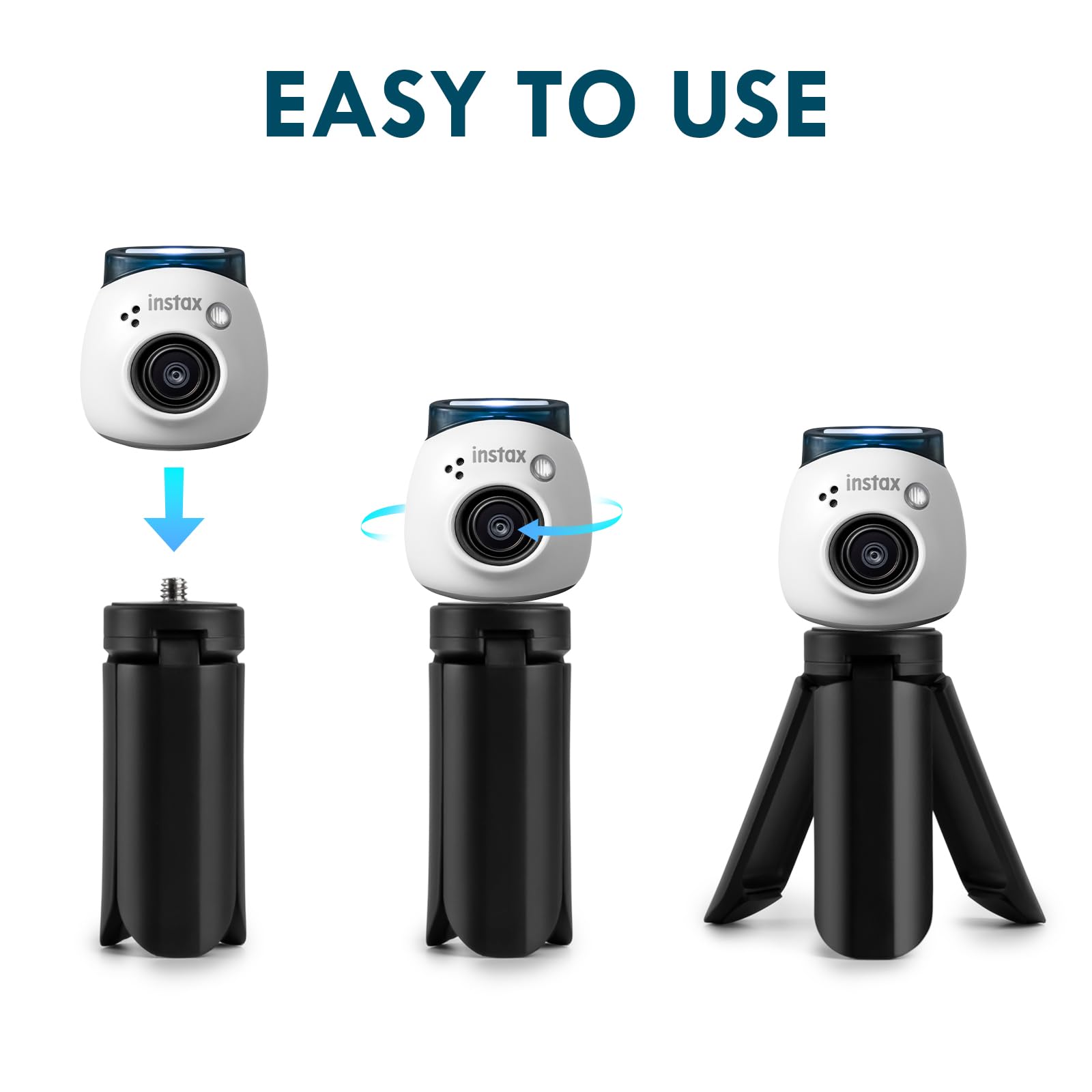 Rieibi Tripod For Fuji Instax Pal/Instax Mini Evo/70/Lomo Instant Camera, Mini Tripod With 1/4 Inch Screw, Slip Resistant Rubber Feet, Compact And Portable