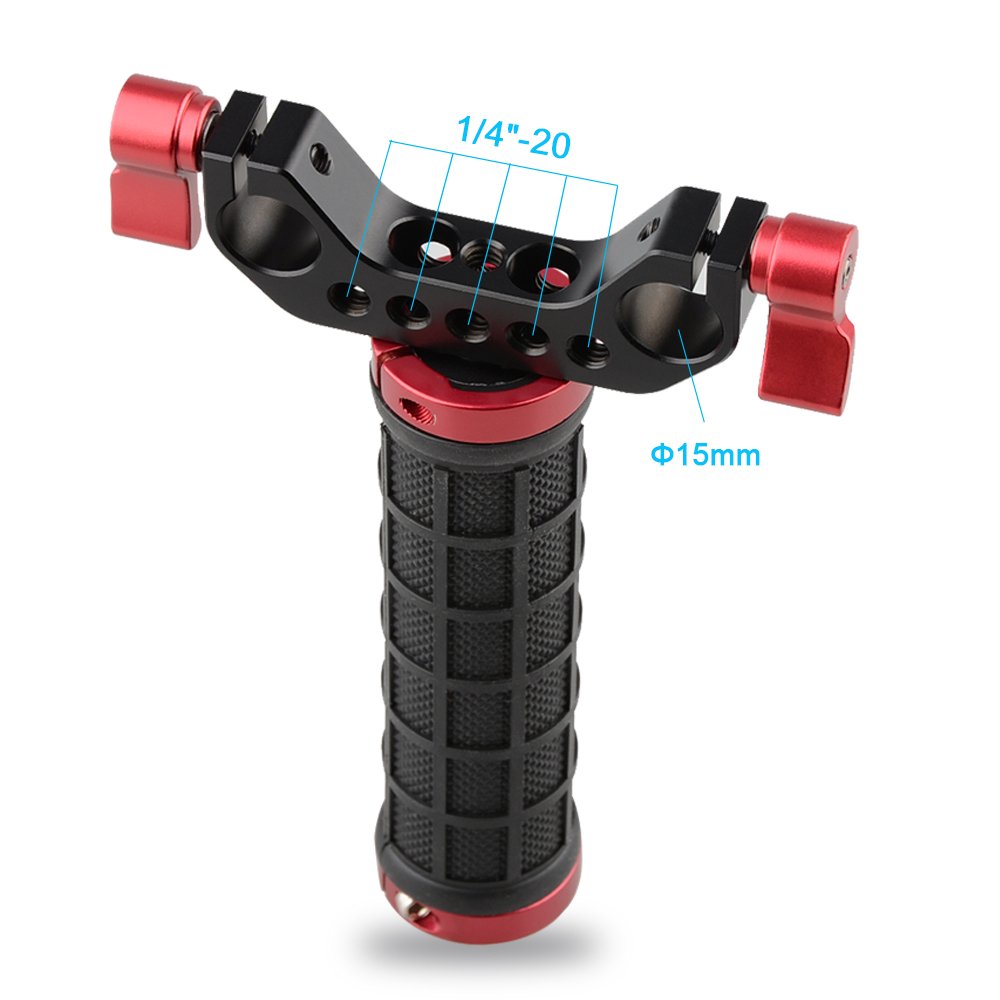 Camvate Single Mid-Handle Handheld Camera Stabilizer With 15Mm Rod Clamp For Camera Hand Grip Stabilizer - 1467