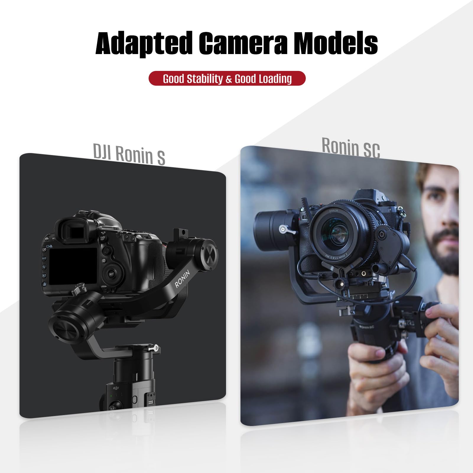 Goshyda Y Bracket With Double Wheels, Frame Lens Support System With1/4In Slide Screw, For Dji Ronin S Sc And Stabilizer Quick Release Plate