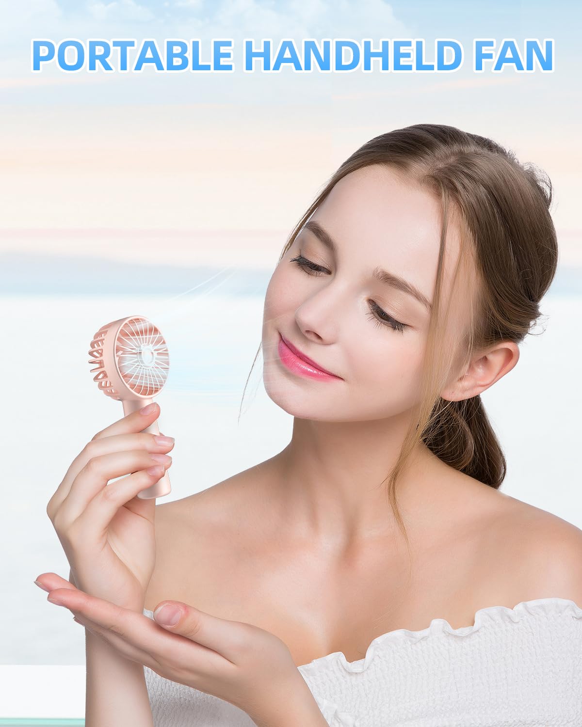 Handheld Fan, Portable Mini Fan 3 Speeds, 1800Mah Personal Small Hand Fans Battery Operated