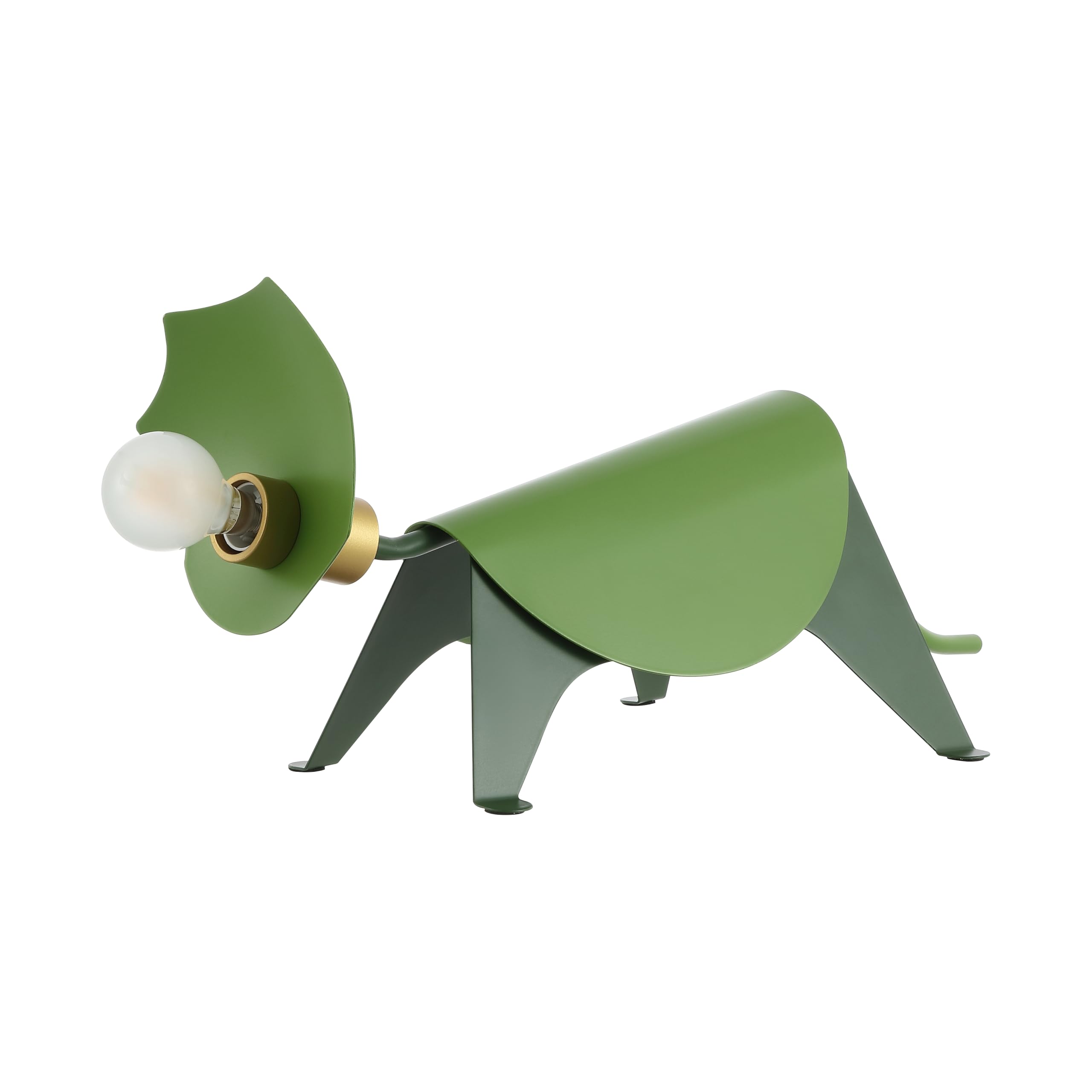 Jonathan Y Jyl7132A Gretchen 7.5" Modern Industrial Iron Triceratops Led Kids' Lamp Eclectic, Contemporary, Minimalist, Office, Living Room, Dining Room, Bedroom, Green