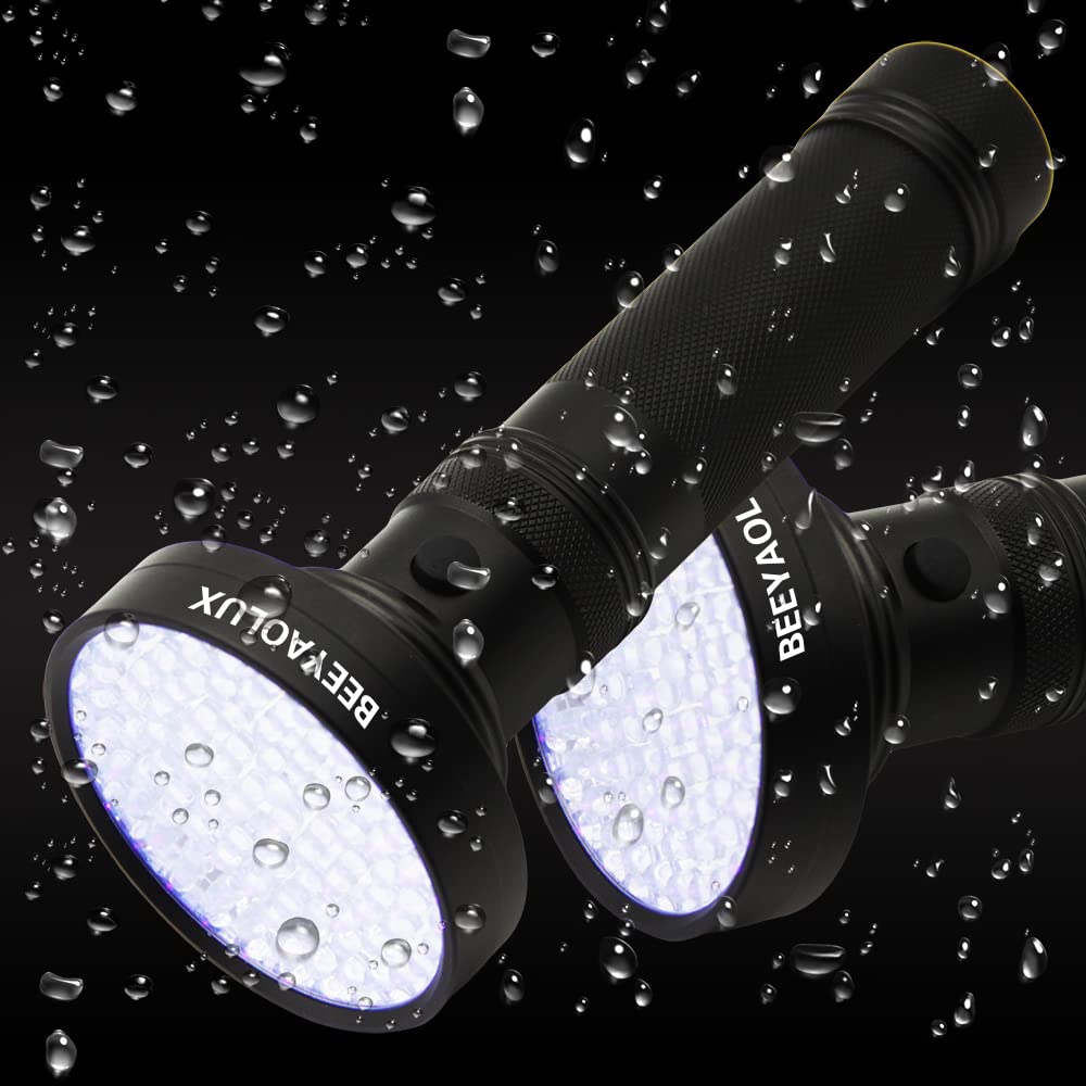 Beeyaolux Uv Black Light Flashlight, 100 Led #1 Uv Light For Home & Hotel Inspection, Pet Urine & Stains - Ultra Intensity 18W 385-395Nm Leds Spot Counterfeit Money, Leaks, Fissure,Scorpions