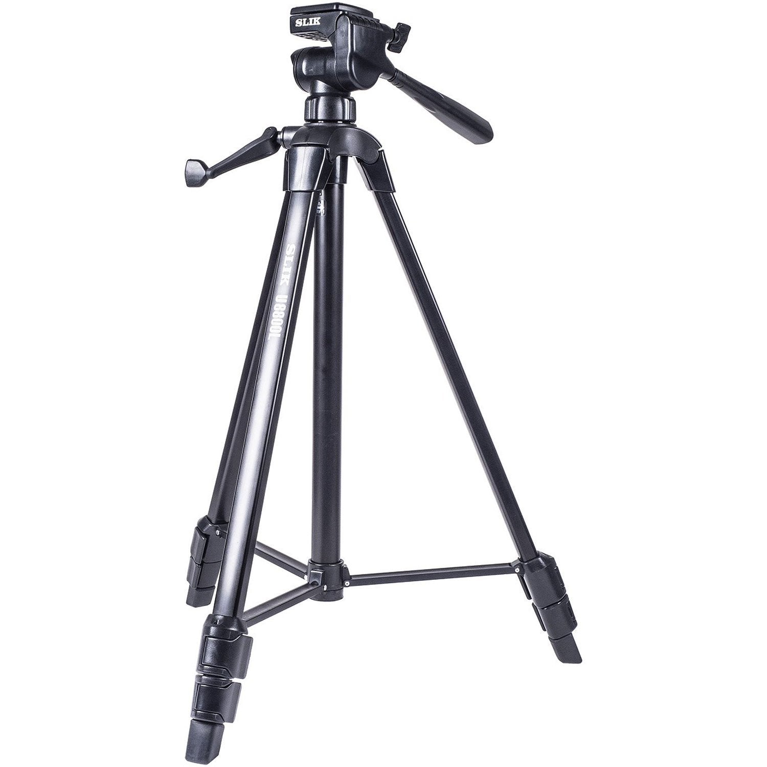 Slik U8800L Compact Lightweight Folding Aluminum Travel Portable Dslr/Slr Video/Camera Tripod With 3-Way Pan Head For Canon Nikon Sony Cameras With Carry Case - Black (612-051)