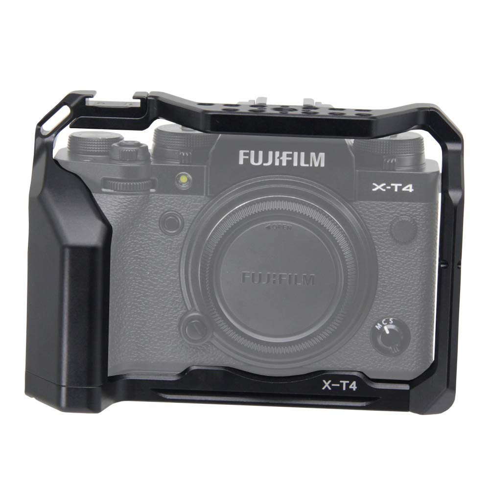 Easy Hood Camera Cage For Fujifilm X-T4 Fuji Xt4 Mirrorless Digital Camera, Vlogging Video Shooting Filmmaking Rig Stabilizer With Cold Shoe 1/4" Thread Holes & 3/8" Locating Hole