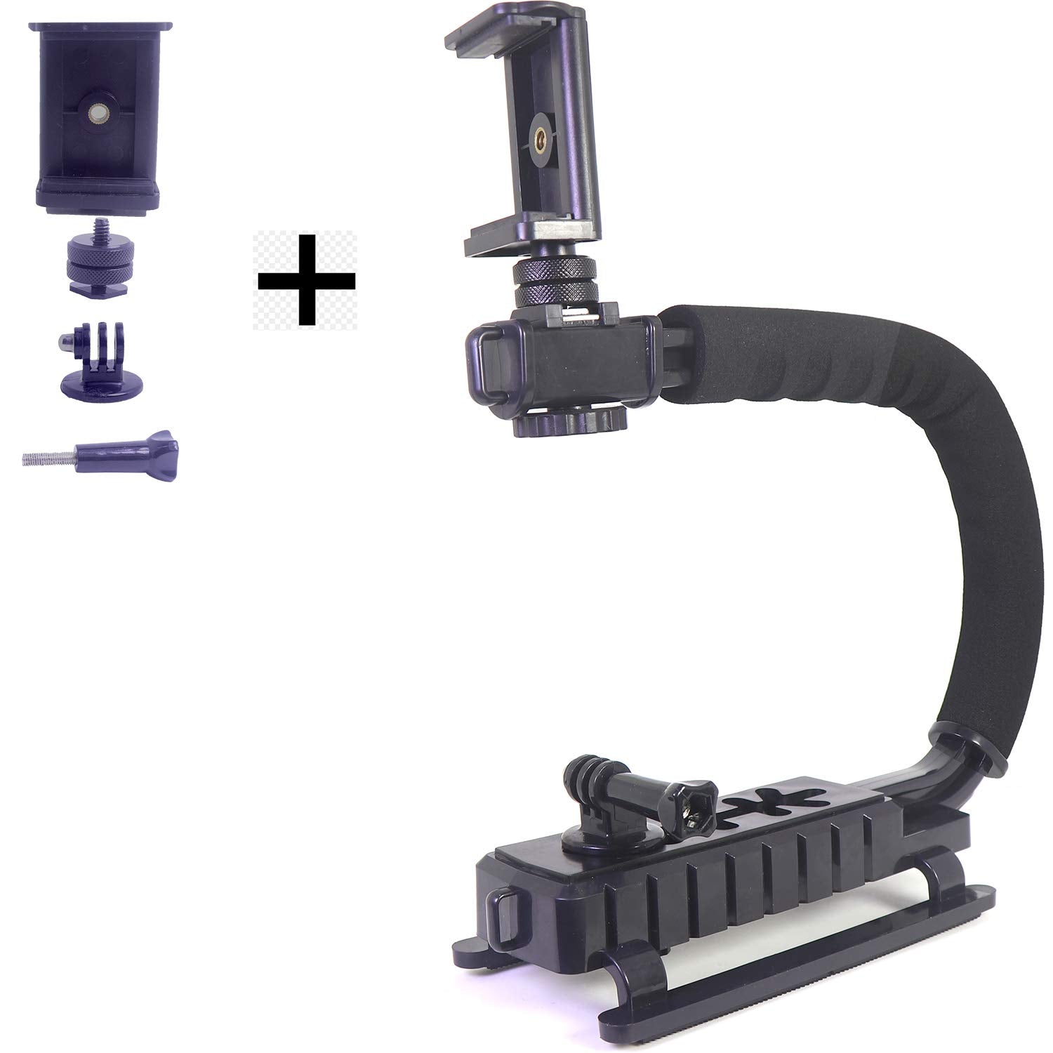 Zaxsound Dslr Stabilizer Handheld Video Action Stabilizing Handle Grip C Shape Professional Vlogging For Smart Phones Gopro Canon Nikon Sony Panasonic Pentax Olympus Camera Camcorder (Pack Of 1)