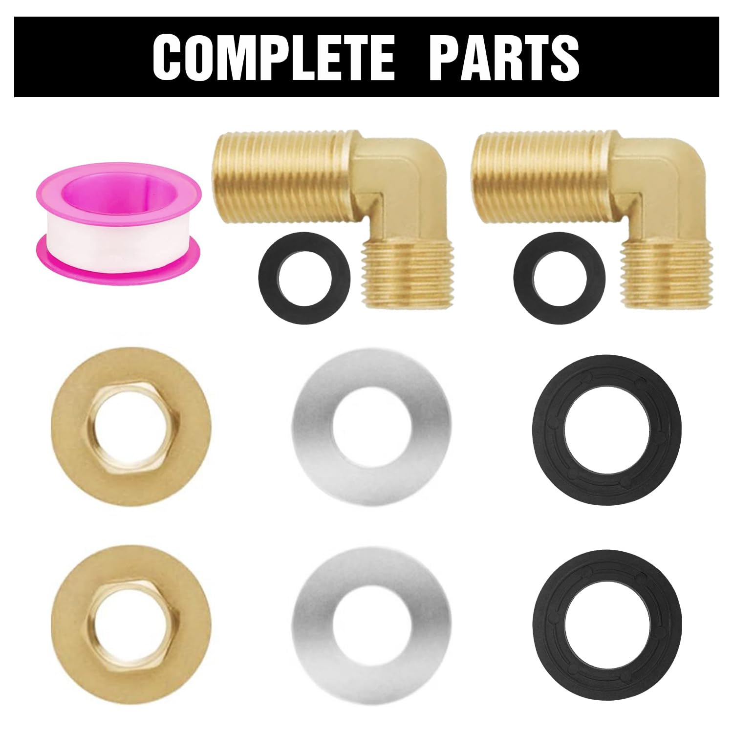 Worldwhere Wall Mount Commercial Faucet Installation Kit,Brass 2 Pack Backsplash Mount Set For Stainless Steel Commercial Kitchen Prep & Utility Sink, G1/2