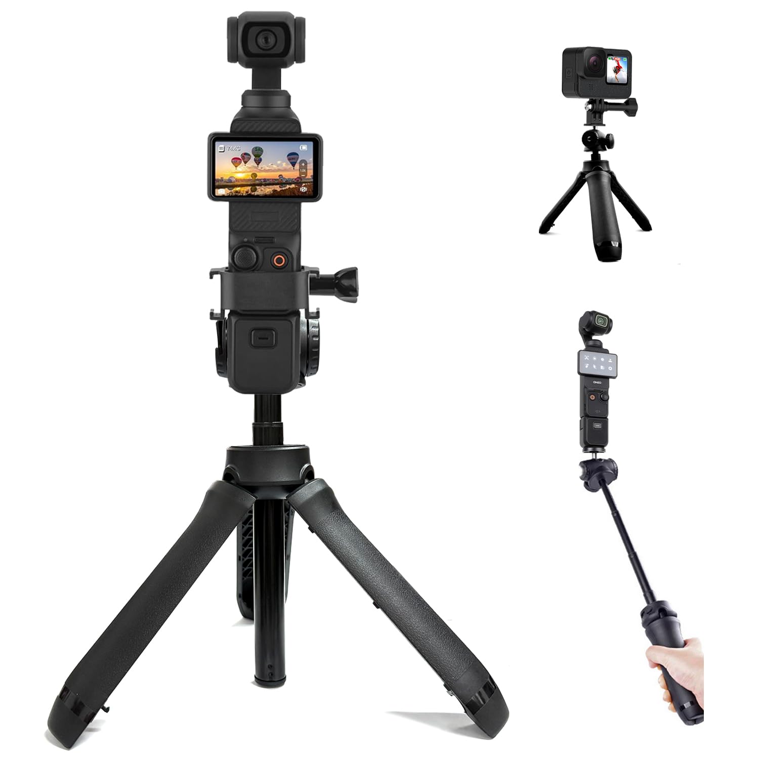 Jodichert Tripod For Dji Osmo Pocket 3, 20 Inch Extendable Tripod Stand 2 In 1 Tabletop And Selfie Stick Tripods, Portable Lightweight Stand For Dji Osmo Pocket 3 2 Action 5 4 Pro, Gopro And Other Action Camera