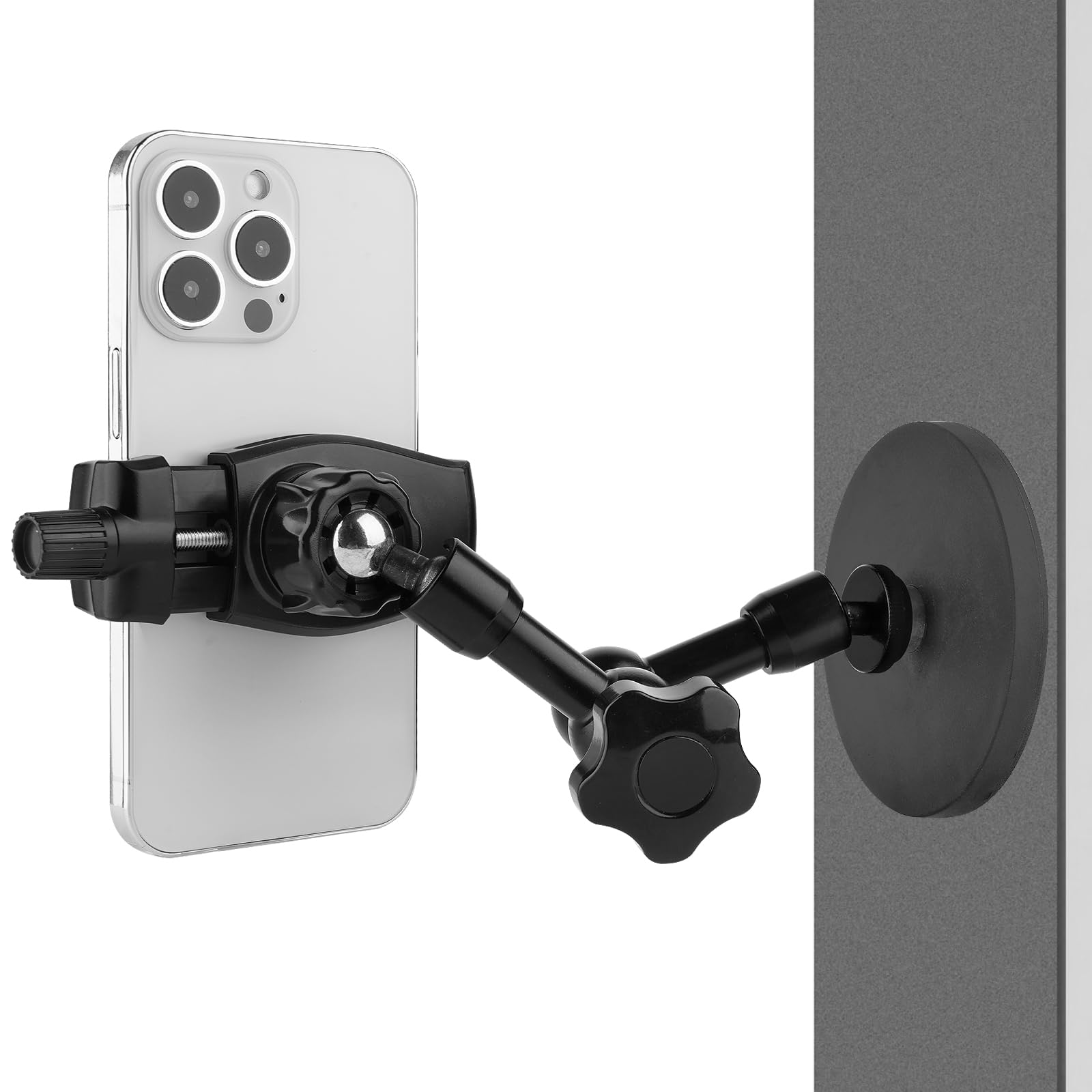 Mippko Magnetic Phone Holder,Heavy Duty Phone Mount For Truck/Tractor/Forklift/Boat/Motor Vehicles,Fit 3.57.5" Iphone/Nexus/Smartphone,360°Adjustable Arm 3.46" Magnetic Base