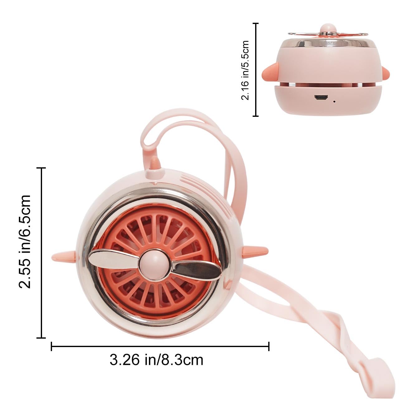 Portable Neck Fan, Mini Handheld Fan Personl Fan Neck With 3 Wind Speed Adjustable, Usb Rechargeable