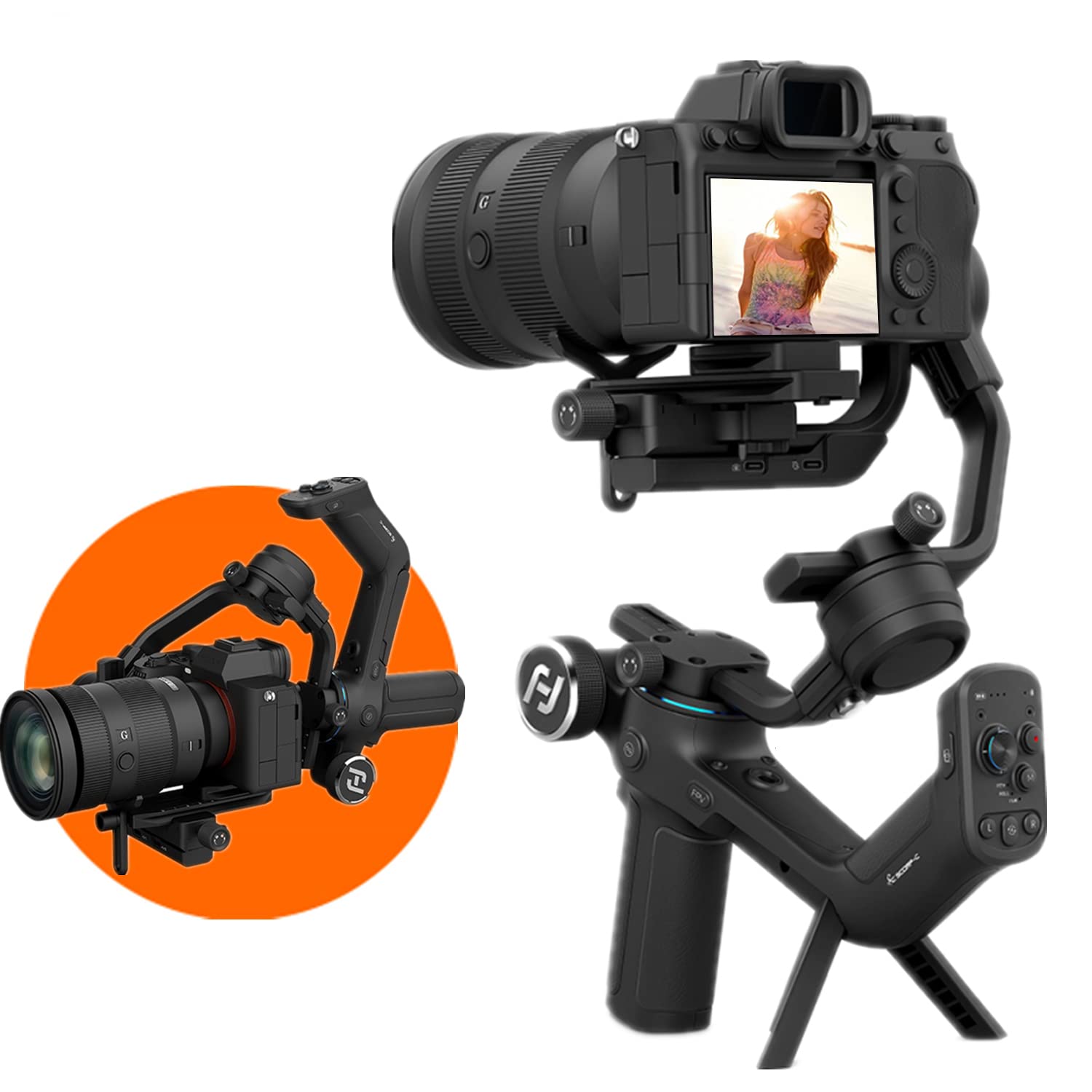 Feiyutech Scorp-C Gimbal Stabilizer For Cameras Dslr And Mirrorless Camera, 3-Axis Camera Gimbal, 5.5Lbs Payload, For Sony Α7Ⅳ A6300/A6400 A7S3 A9/A7 For Canon 5D3/80D For Nikon D7500/Z5/Z6 Ii