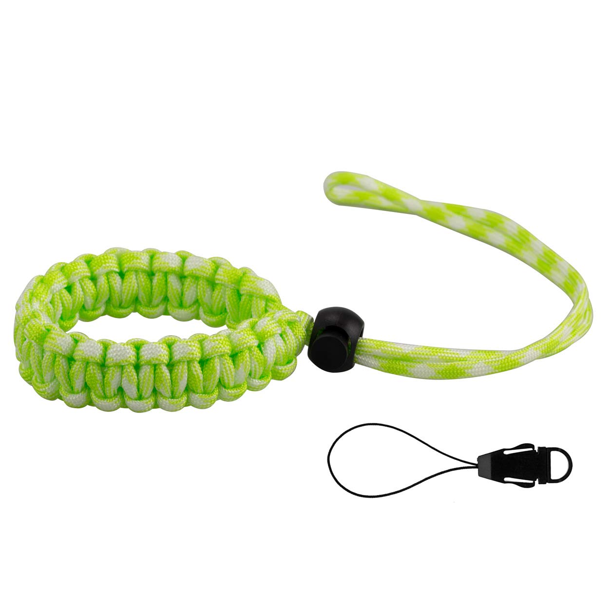 A Allzedream Allzedream Camera Wrist Strap Paracord Bracelet Adjustable For Dslr Binocular Cell Phone (Light Green White)