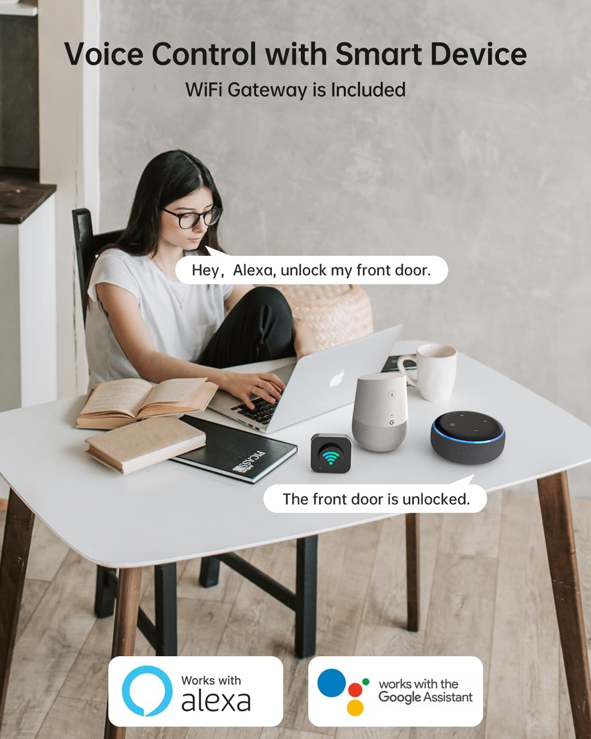 Uyf Wifi Smart Lock For Front Door: Keyless Entry Door Lock Deadbolt With Handle Set Fingerprint Electronic Keypad Door Lock Alexa Bluetooth Code Auto Lock For Home Apartment Black