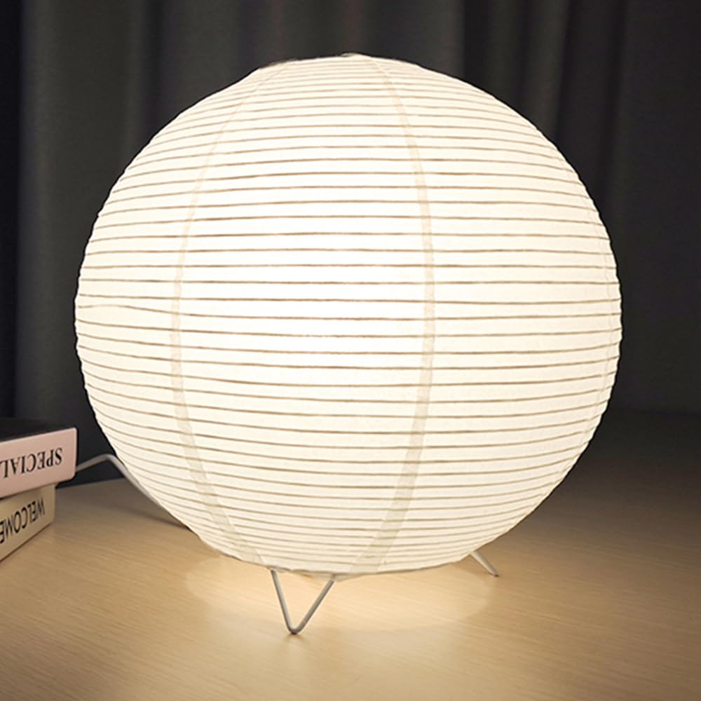 Archi Table Lamp, Standing Lamps With Rice Paper Shade For Bedroom, Livingroom (Ball)