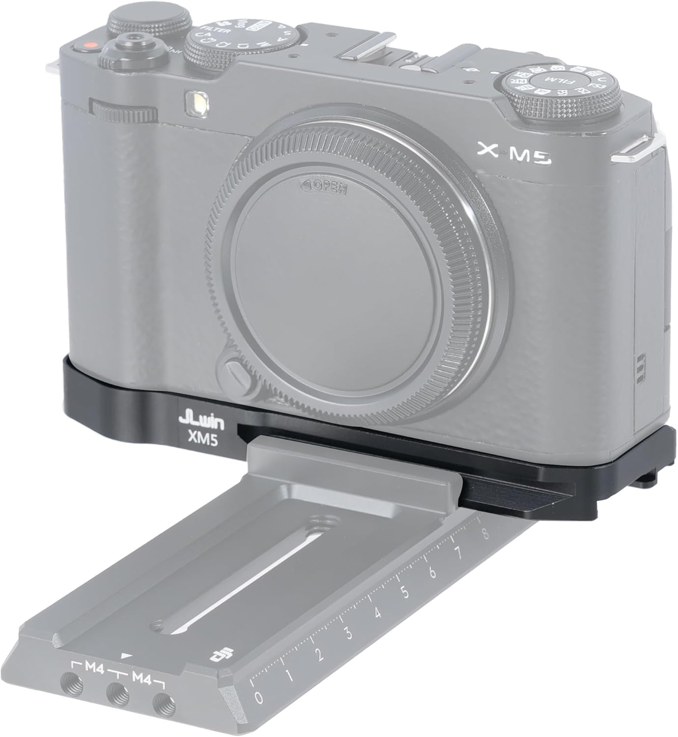 Hersmay Fuji Xm5 Camera Quick Release Base Plate For X-M5 Camera, Compatible With Arca-Swiss Fit For Dji Ronin Rs 2 / Rs 3 / Rs 3 Pro/Rs 4 / Rs 4 Pro Gimbal Stabilizer(Black)