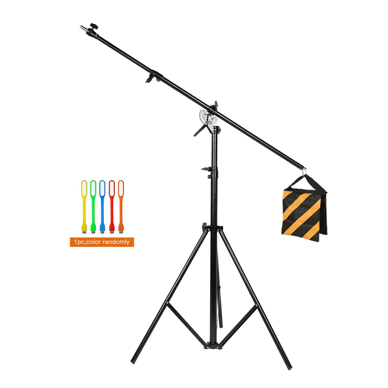 Conxtrue Max 13.2Ft/400Cm Two Way Adjustable Photo Studio Light Stand With 6.2Ft/190Cm Boom Arm And Sandbag, Aluminum Alloy Rotable Tripod For Studio Outdoor Photography Portrait Video
