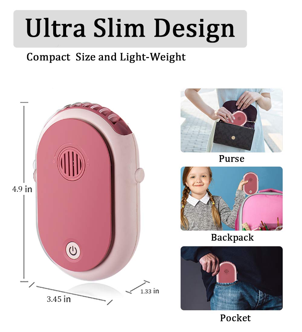 Portable Hanging Neck Fan Wearable Personal Fan Battery Operated Usb Rechargeable 3 Speed