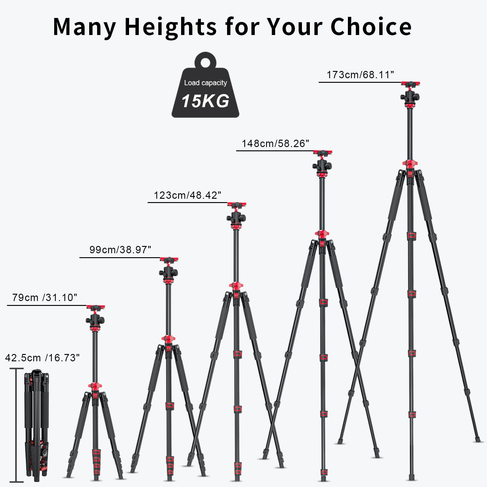 Utanispee 68" Foldable Aluminum Alloy Camera Tripod And Monopod 2-In-1, With 360°Adjustable Ball Head Detachable，Light Travel Tripod For Camera And Phones