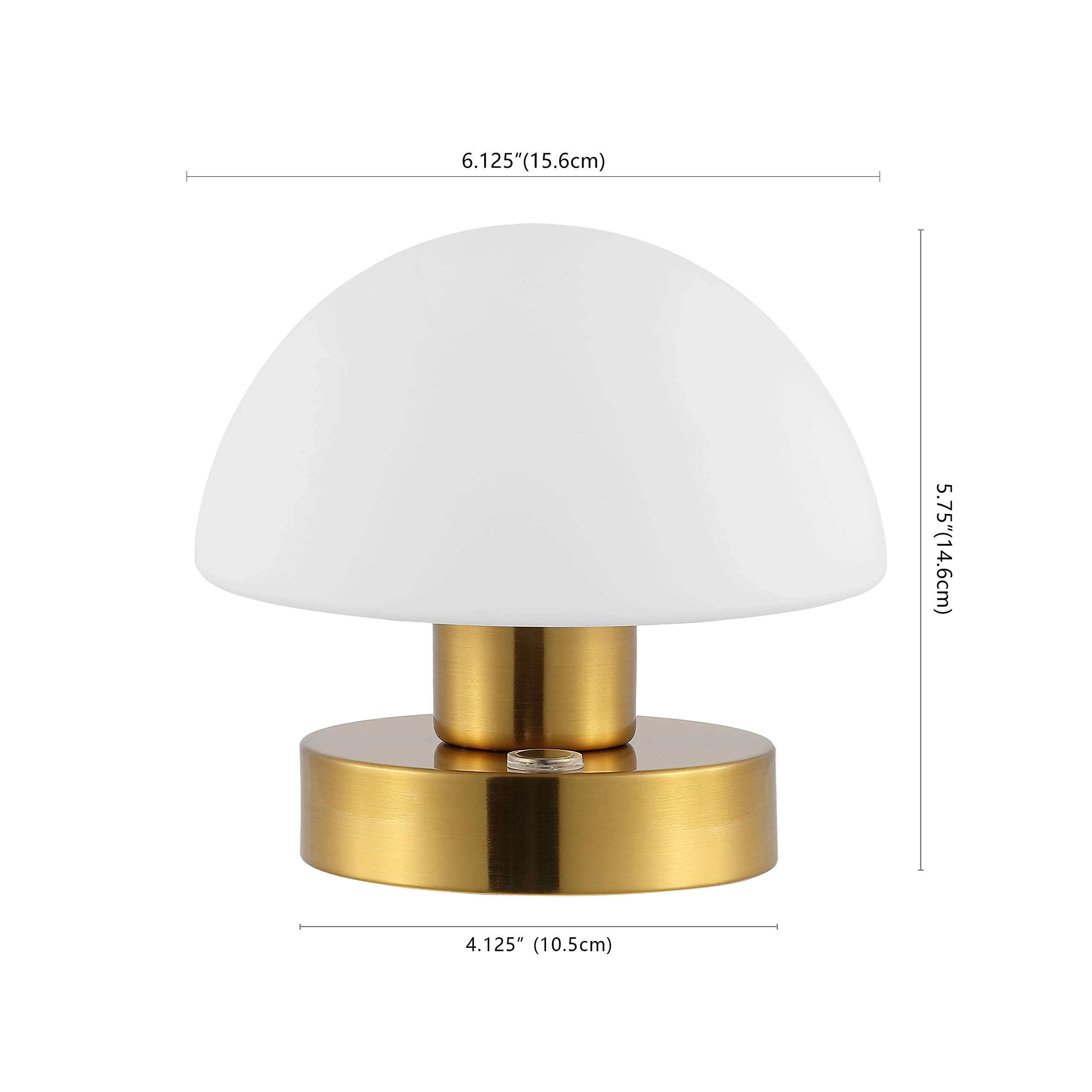 Jonathan Y Jyl7113C Zoe 5.75" Modern Minimalist Iron Rechargeable Integrated Led Table Lamp Contemporary Bedside Desk Nightstand Lamp For Bedroom Living Room Office, Brass Gold/White