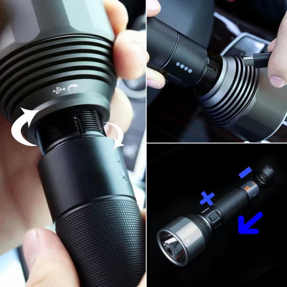 Nextool Rechargeable Led Flashlight 2000 High Lumens, 5 Modes 5000Mah Battery Included Flashlights Torch, Ipx7 Waterproof Edc Flashlight For Camping, Emergency, Power Outages, Hiking
