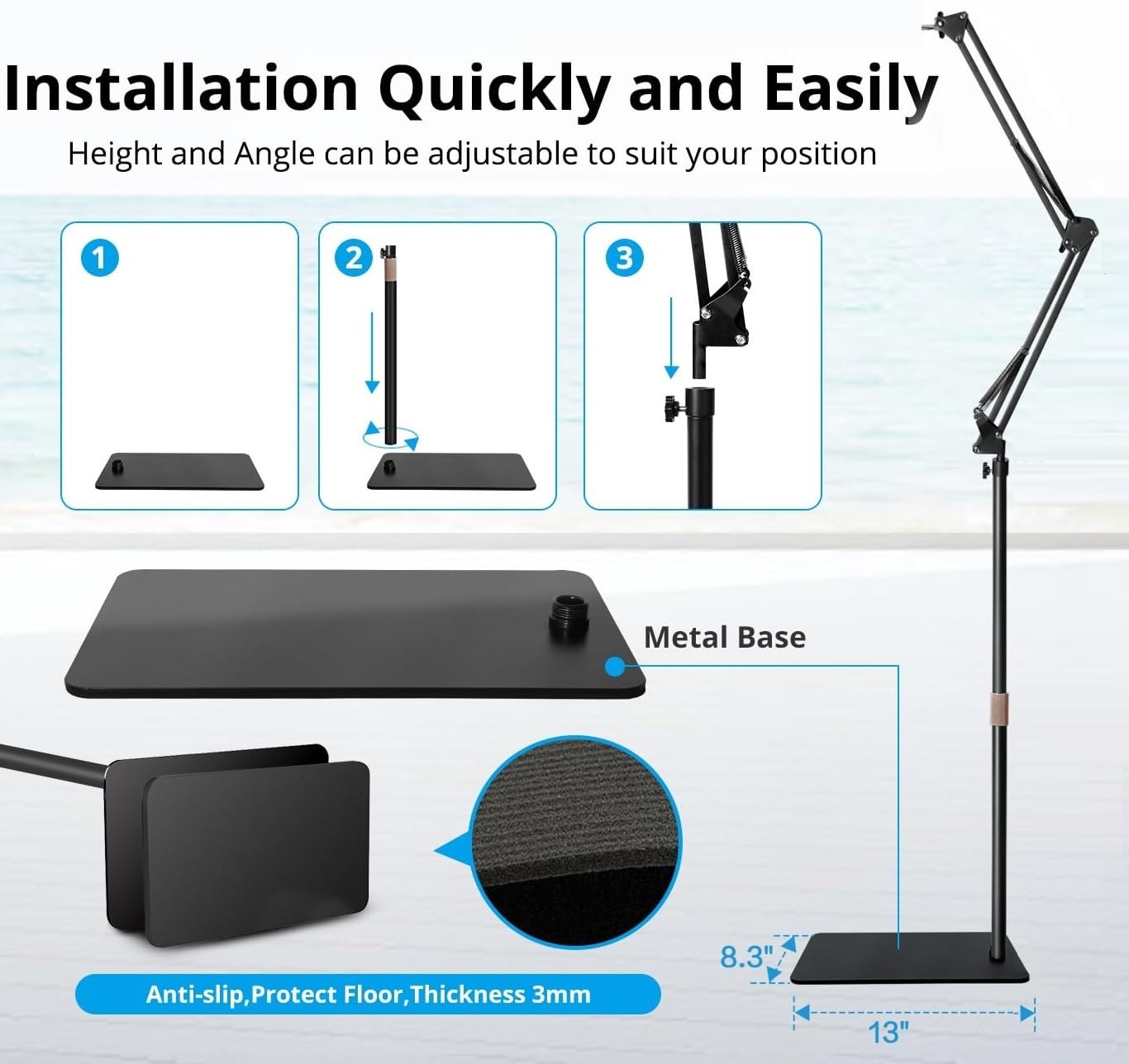Acetaken Mx Brio 4K Webcam Floor Stand,70-Inch Telescopic Floor Holder With Webcam Magnetic Mount Compatible With Logitech Mx Brio 4K,Brio 4K,100,300,500,C270,C310 Webcams