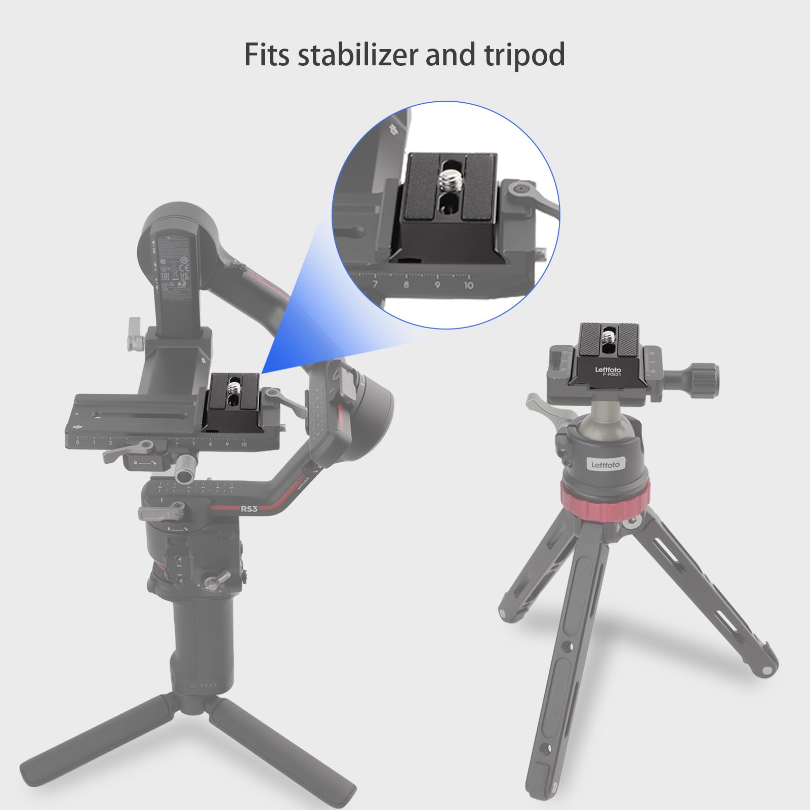 Leftfoto Camera Quick Release Plate For Dji Rs2/Rsc2/Rs3/Rs3-Pro/Rs3 Mini Cimbal Stabilzer Accessories