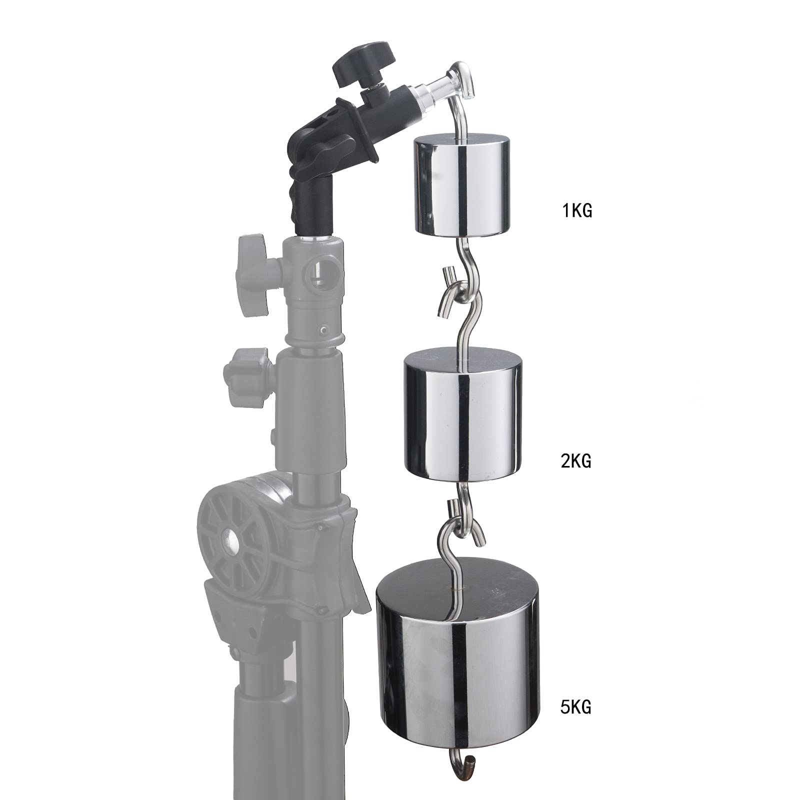 Wellmaking Light Stand, 72 Inches Led Light Stand Reverse Folding Light Tripod, 2 Pieces Standard 1/4 To 3/8 Inch Metal Male Convertor Threaded Screw Adapter Spigot Stud & U-Shape Swivel Mount Bracket