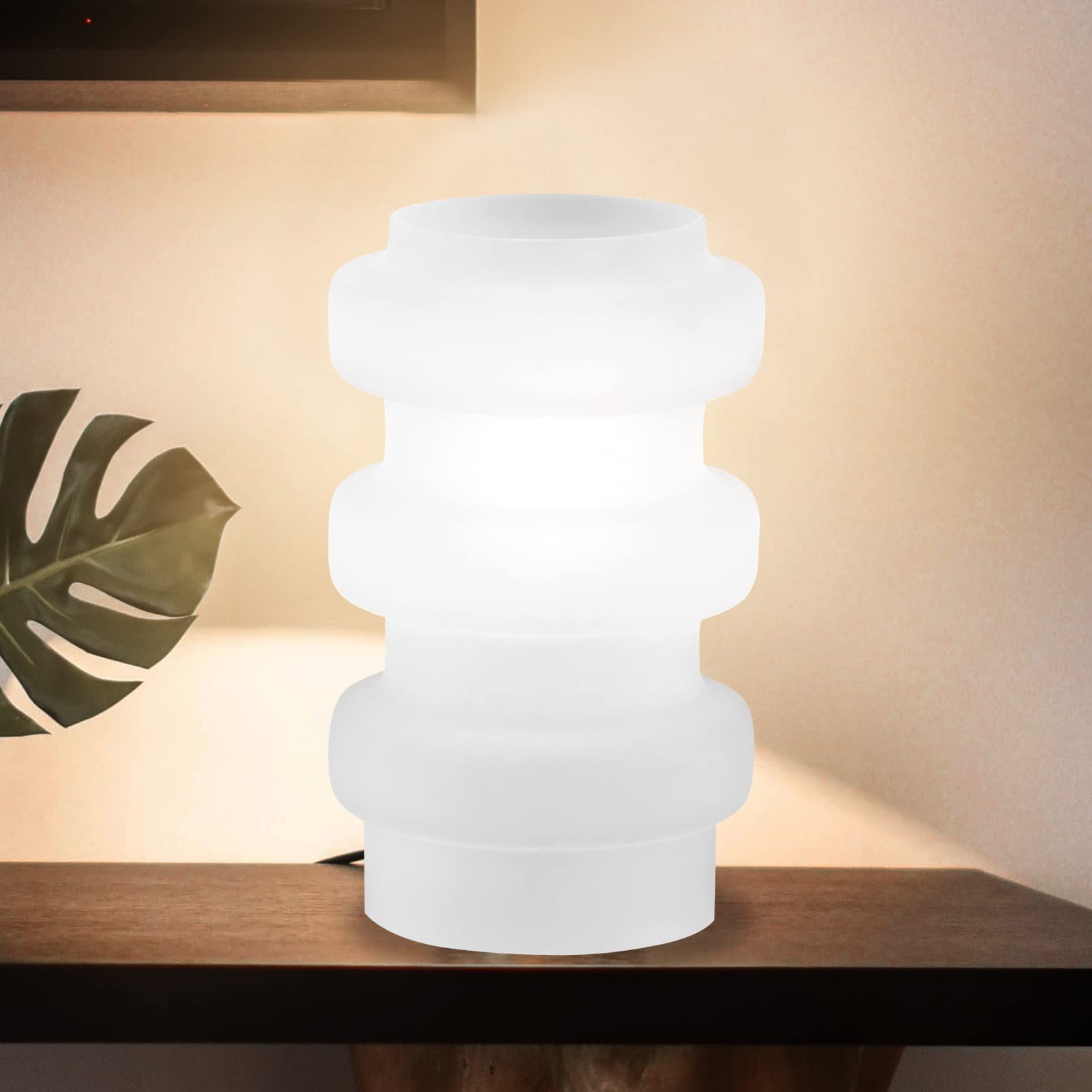 Rokinii Casa Modern Table Lamp, E12 Lighting Decor, 6.6Ft Cord, No Bulb (White)