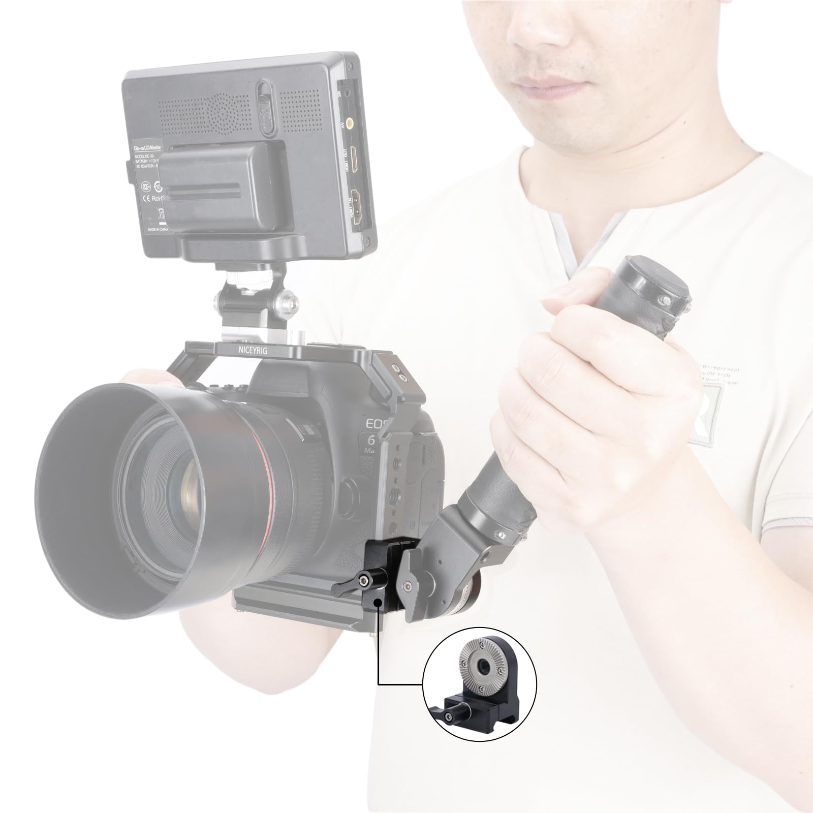 Niceyrig Quick Release Nato Clamp To Rosette Mount Adapter Applicable For Dji Rs2 / Rsc2 / Rs3 / Rs3 Pro / Rs4 / Rs4 Pro Stabilizer, Camera Cage Rig- 586