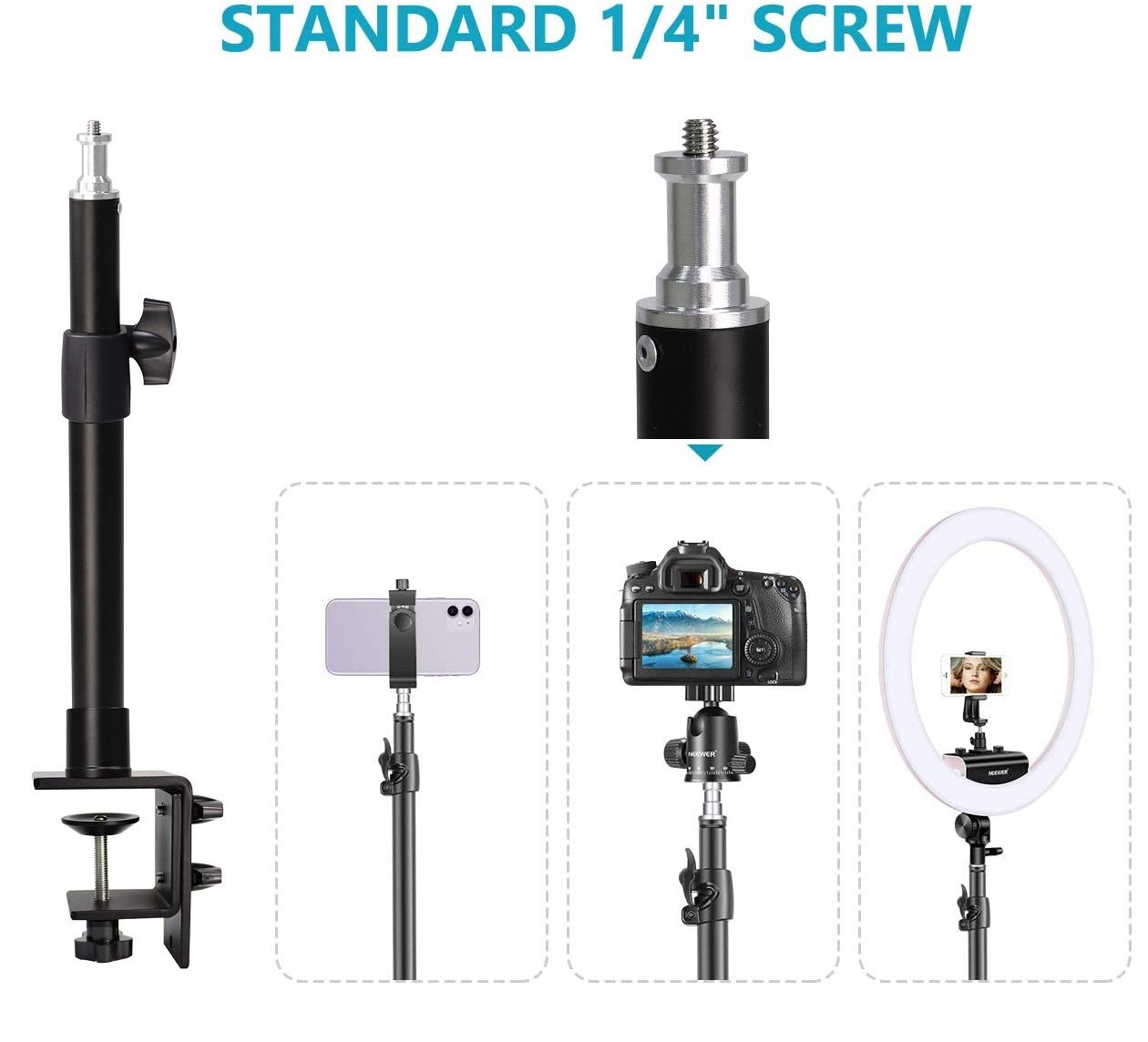 Acetaken Camera Stand, Overhead Camera Mount With Desk Clamp Compatible With Canon Dslr Video Recording