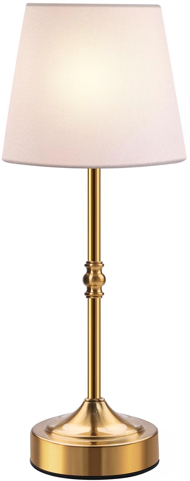 Swinerton Rechargeable Lamp Cordless Led Table Lamp, 5000Mah Battery Operated, 3 Level Brightness, Portable Night Bedside Brass Lamp, Desk Light For Home Decor, Patio, Restaurant, Dinning