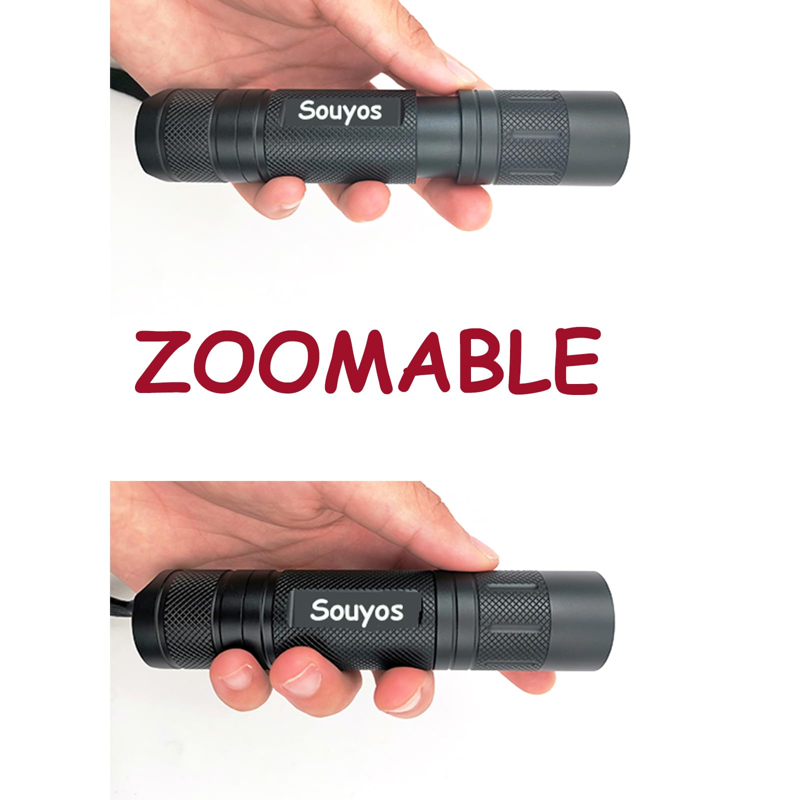 Souyos Powerful Single Mode Warm White Led Flashlight With Zoom Feature