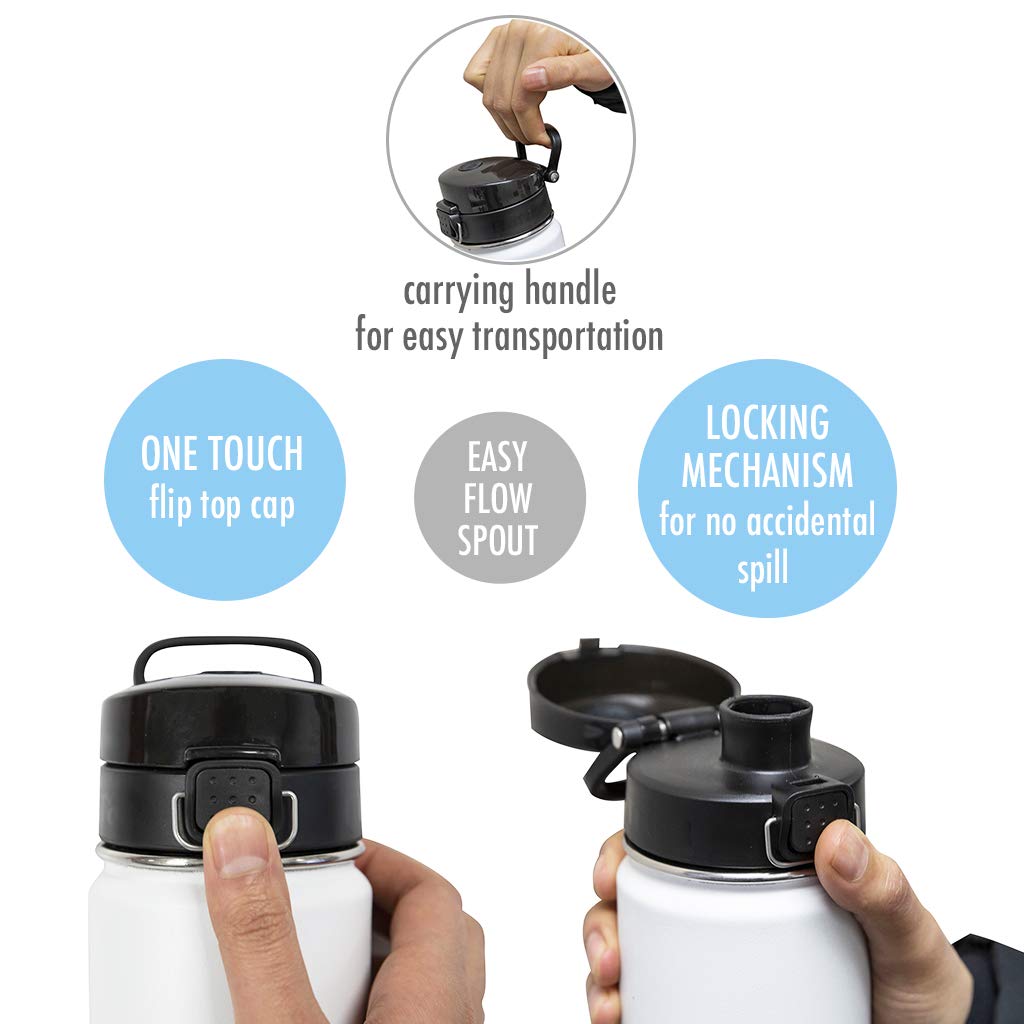 Mira 12 Oz Water Bottle With Spout Lid – Small Portable Vacuum Insulated Stainless Steel