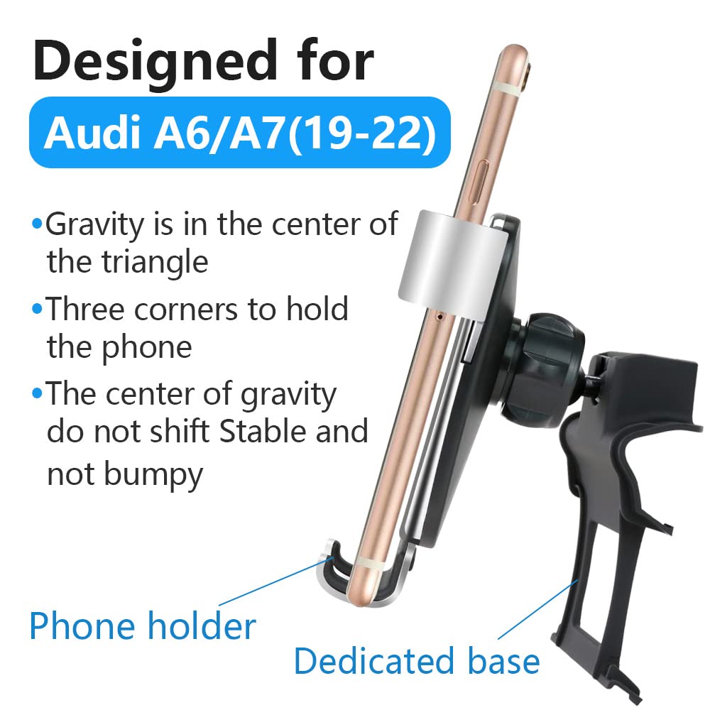 Musttrue Lunqin Car Phone Holder For Audi A6 A7 S6 S7 Rs6 Rs7 2019 2020      Auto Interior Accessories Best Phones Mount Cell Cellphone Mobile Cradle Charging Navigation Bracket Accessory