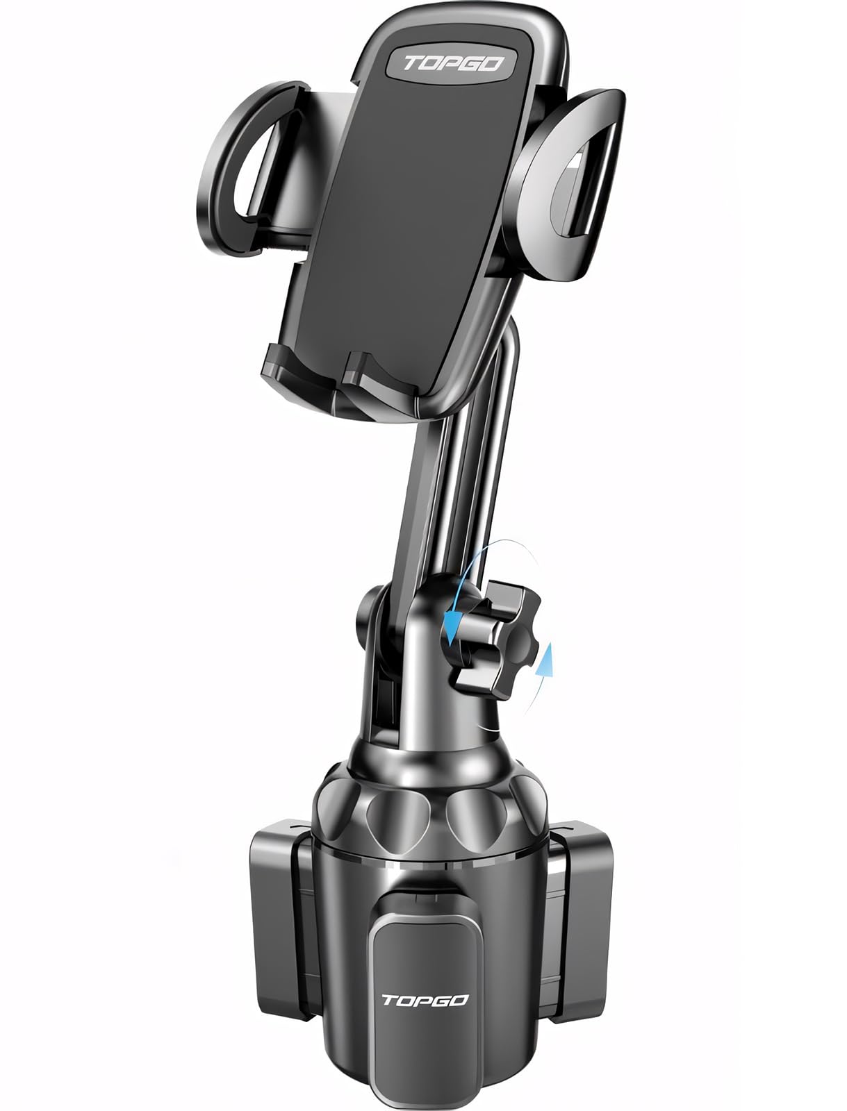 Topgo Cup Phone Holder For Car, [No Shaking & Stable & Adjustable Pole] Car Cup Phone Mount, Compatible With Iphone 16 And All 4.0-7.0 Inches Smartphones - Black