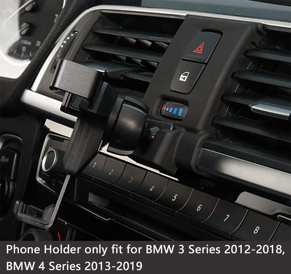 Bwen Carbon Fiber Phone Holder For Bmw 3 Series 2012-2018, Adjustable Car Air Vent Mount, 360 Rotation, Fits Iphone 13/14/15/16/17/18/X/11/10/9