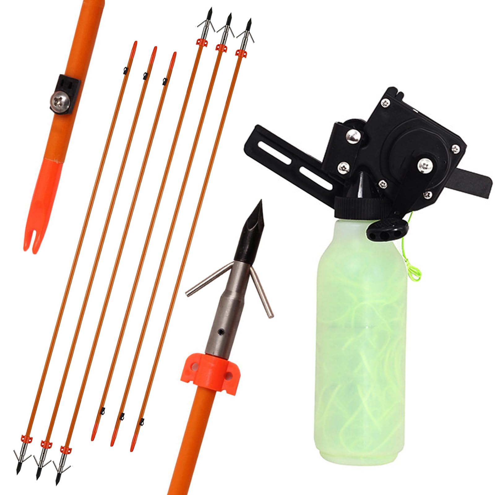 Smsyhgh Bowfishing Combo Kit With Bowfishing Reel, 6Pcs Arrows Set, Fishing Reels Kit For Recurve & Compound Bows