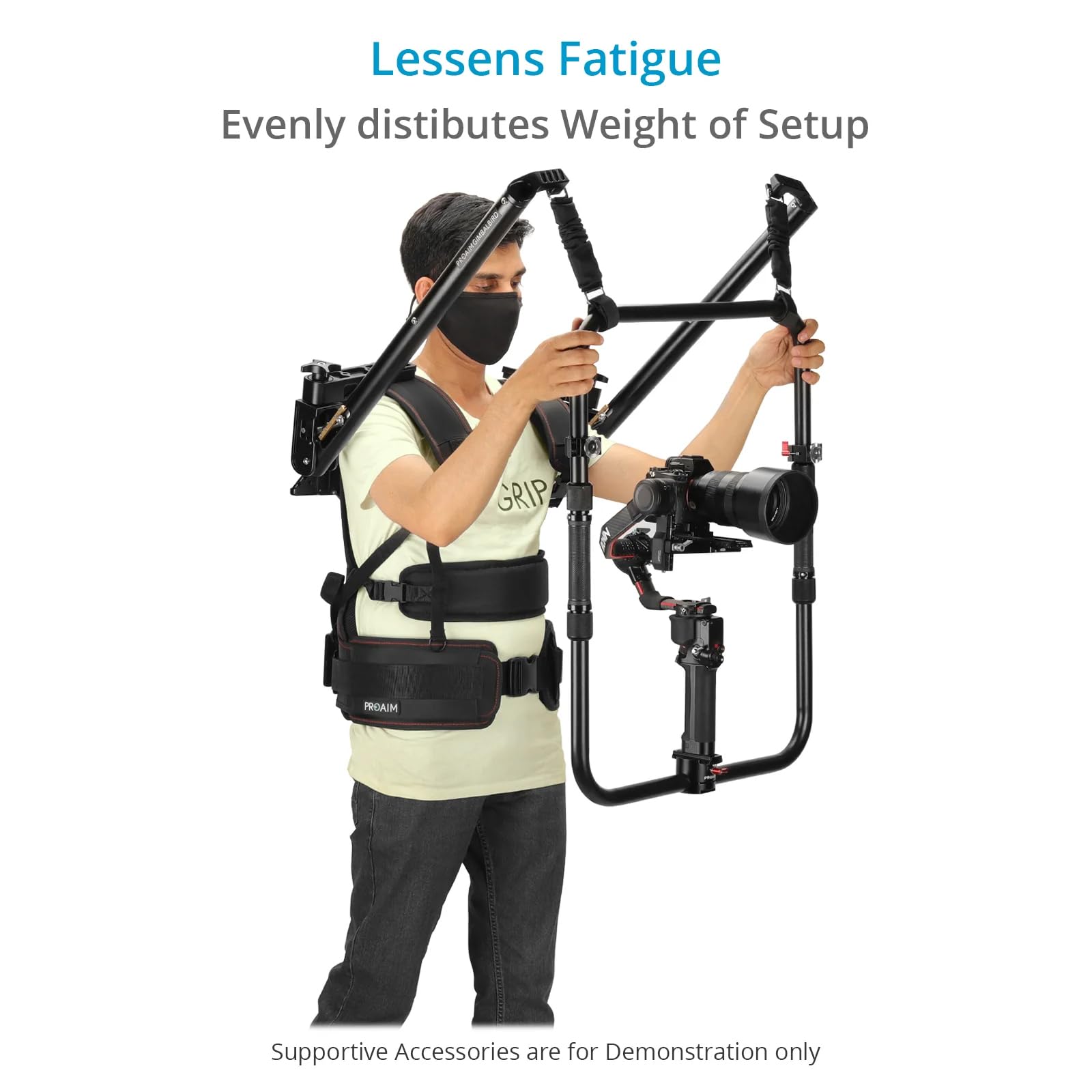 Proaim Gimbal-Bird Body Support Rig For 2-Axis / 3-Axis Camera Gimbals. Supports Top Handle-Bar & Ring-Based Gimbals & Payload Range: 5-15Kg/11Lb-33Lb (P-Gbd-01)