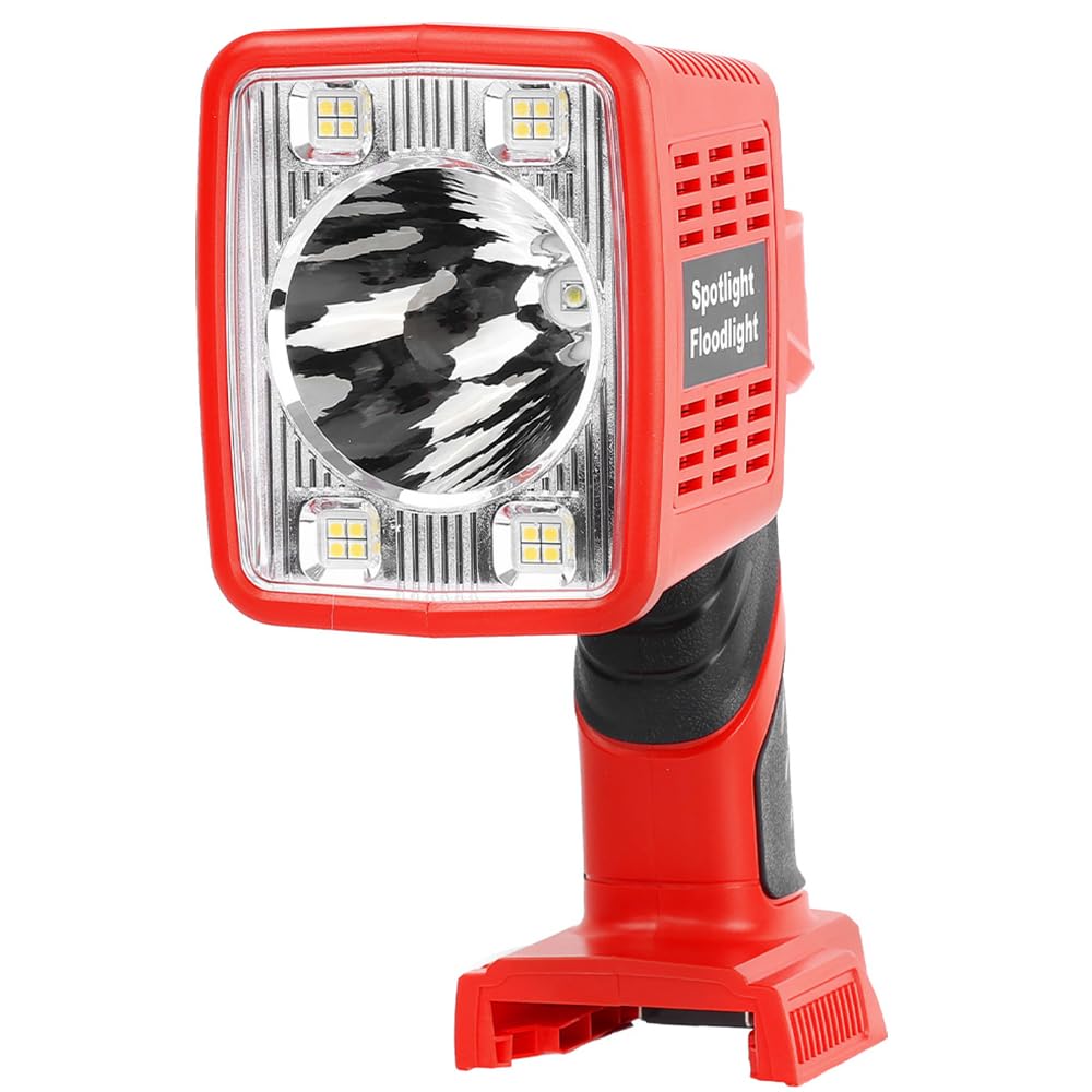 Xidenauqsh Portable Flashlight For Milwaukee M18 18V Lithium-Ion Battery, Cordless Led Work Light With Usb Port, 1600Lm Spotlight With 90 Degree Pivoting Head Indoor Outdoor Use(Battery Not Included)