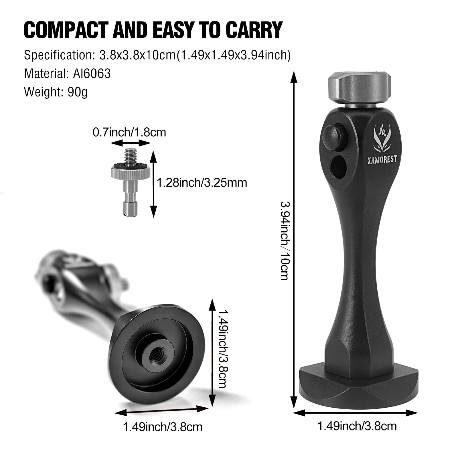 Xamorest Binocular Tripod Adapter Quick Release With 1/4-20 Inch Threading,T6061 Aluminum Alloy Body,Compatible With Arca Ball Head And 1/4 Thread Head